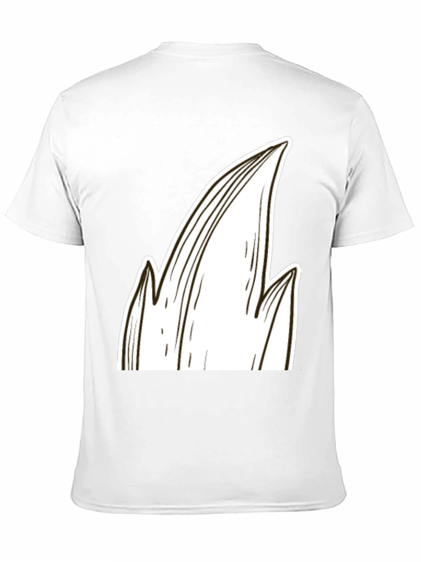 Stylized Black T-Shirt with White Abstract Design