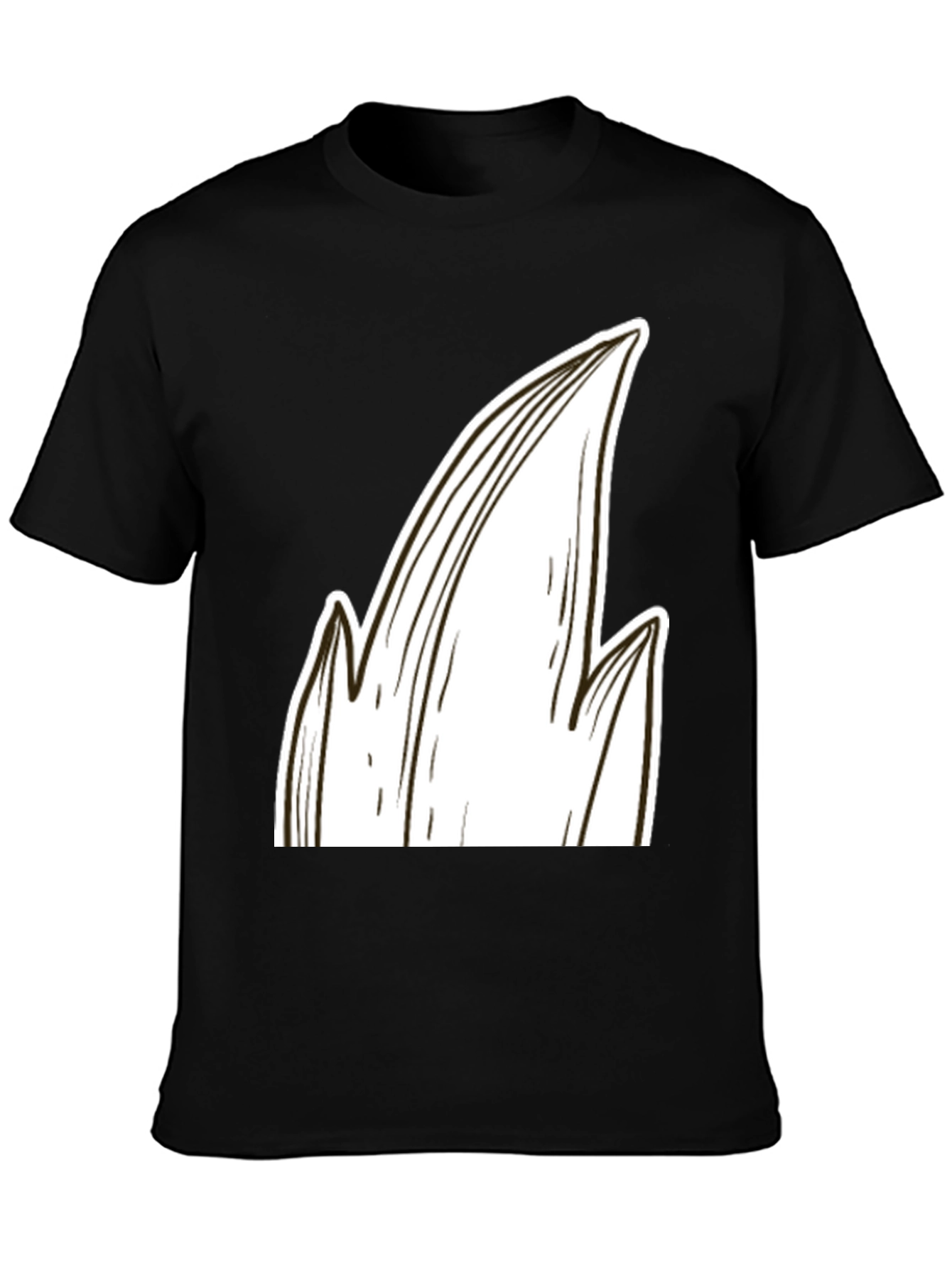 Stylized Black T-Shirt with White Abstract Design