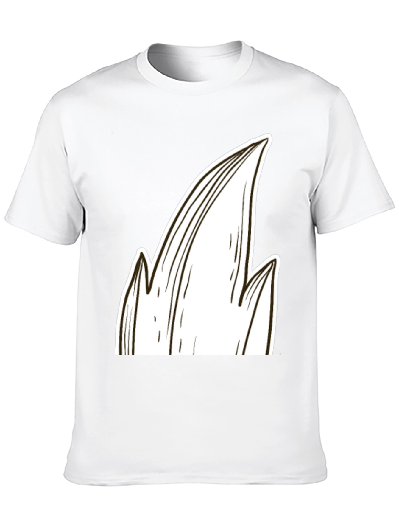 Stylized Black T-Shirt with White Abstract Design