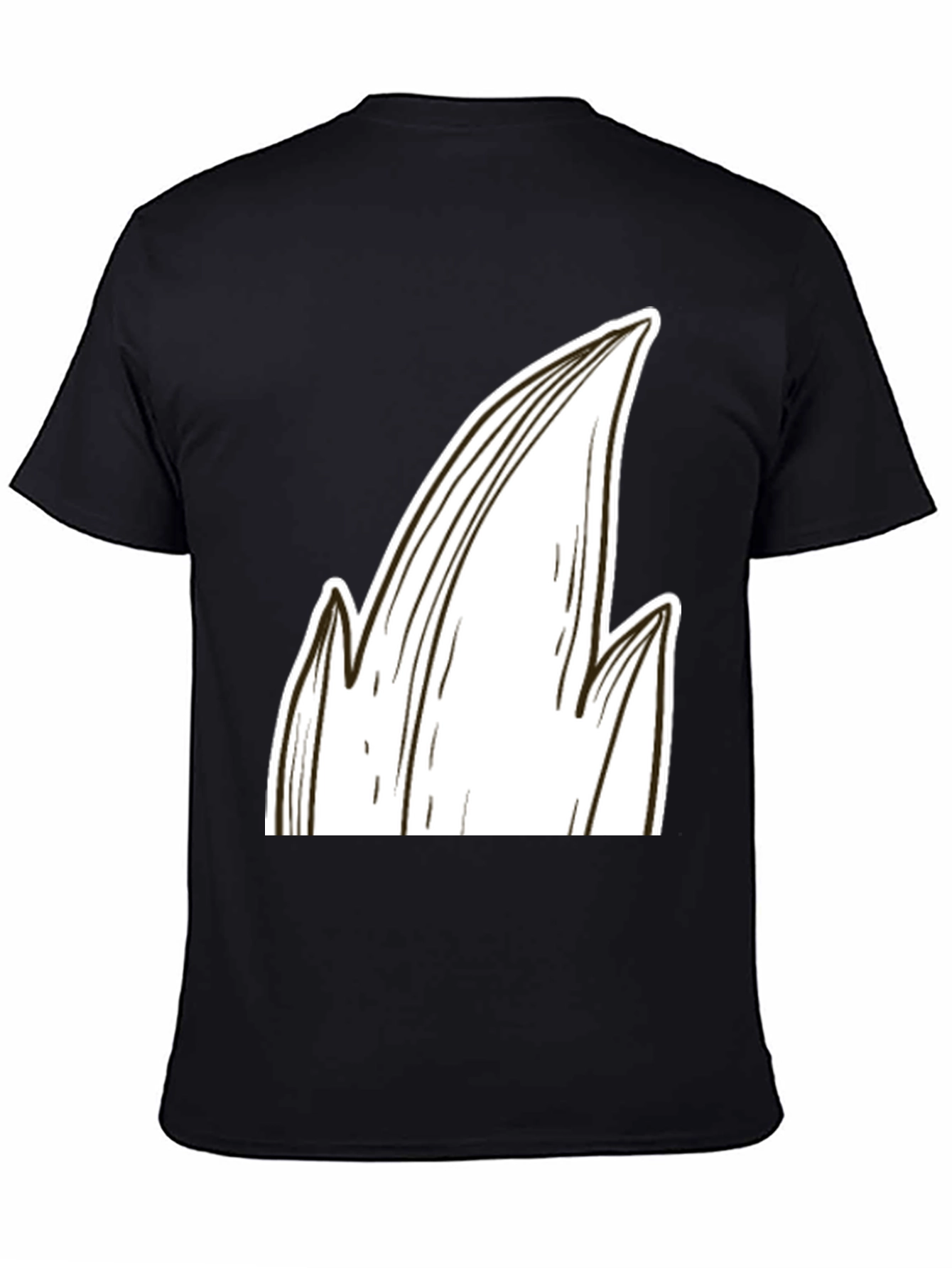 Stylized Black T-Shirt with White Abstract Design