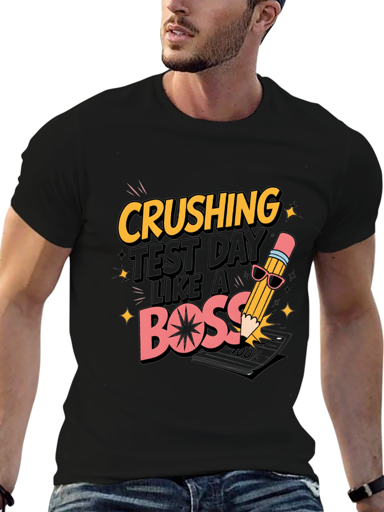 Crushing Test Day Like A Boss Black T-Shirt