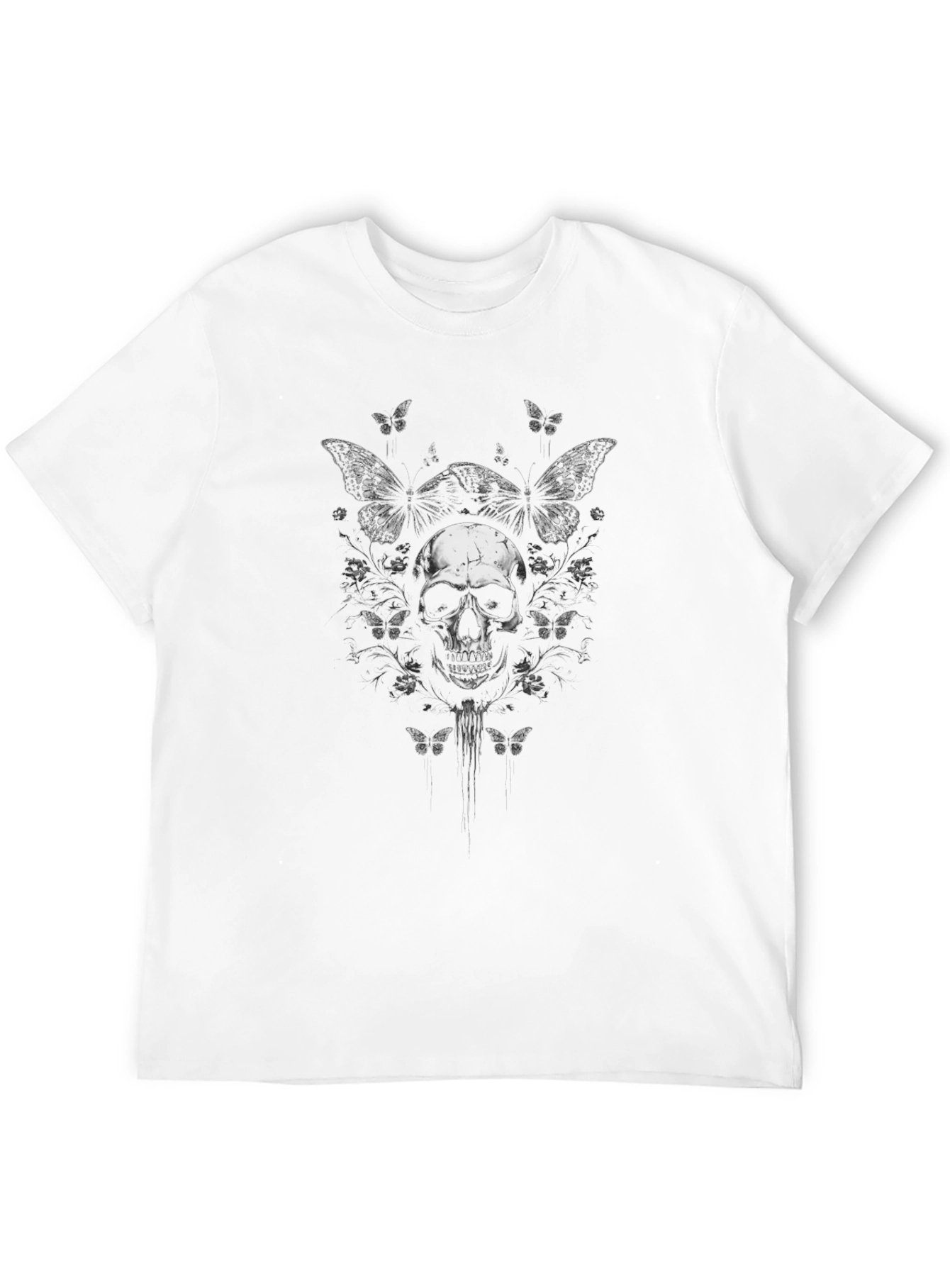 Skull & Butterfly Graphic Tee - Dark Aesthetic