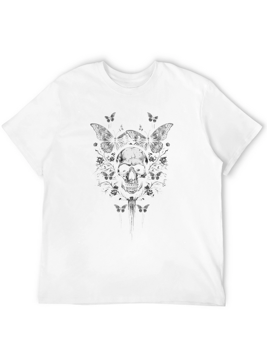 Skull & Butterfly Graphic Tee - Dark Aesthetic