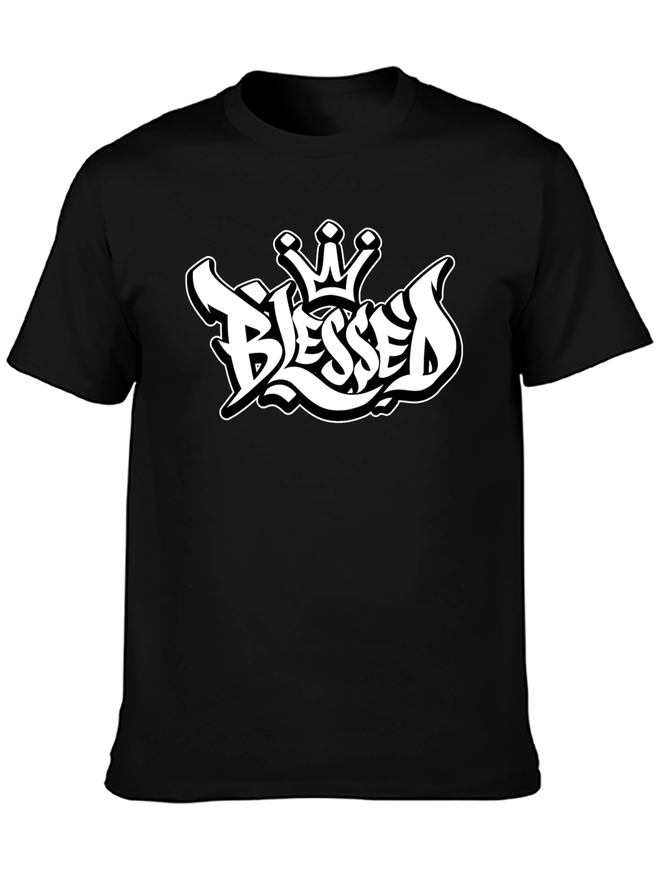 Blessed Crown Graphic Black T-Shirt