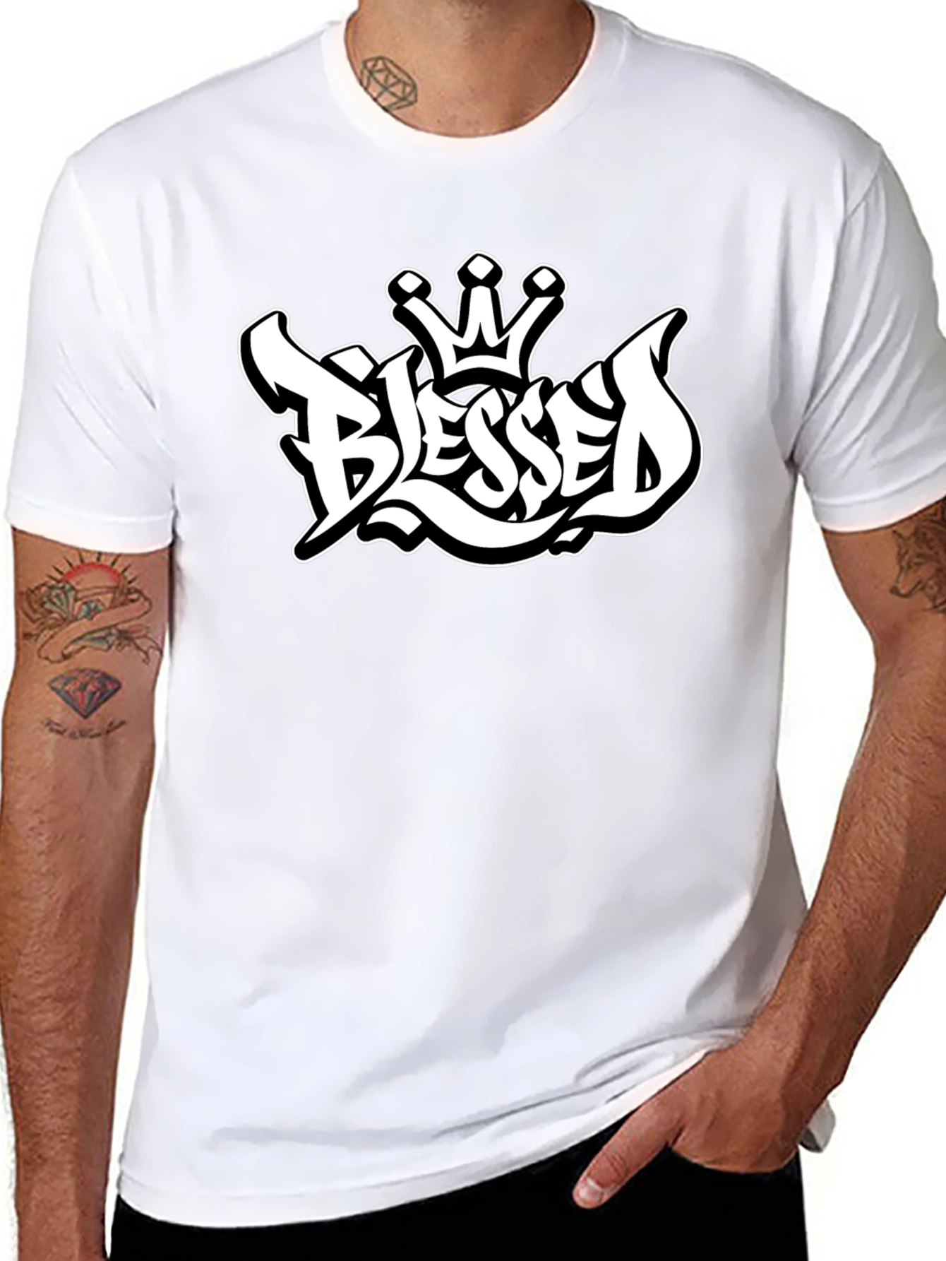 Blessed Crown Graphic Black T-Shirt