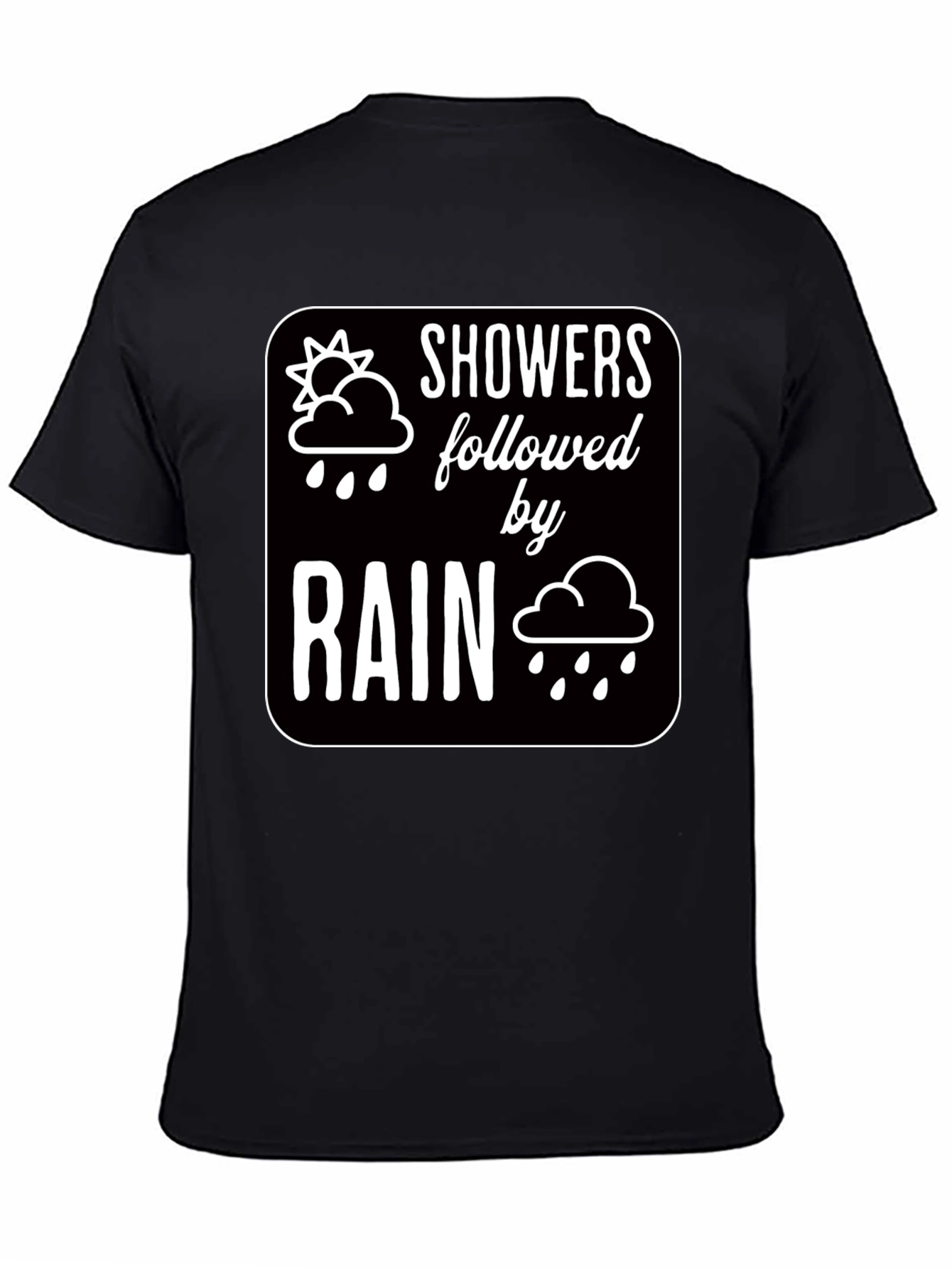 Showers Followed by Rain Graphic Black T-Shirt