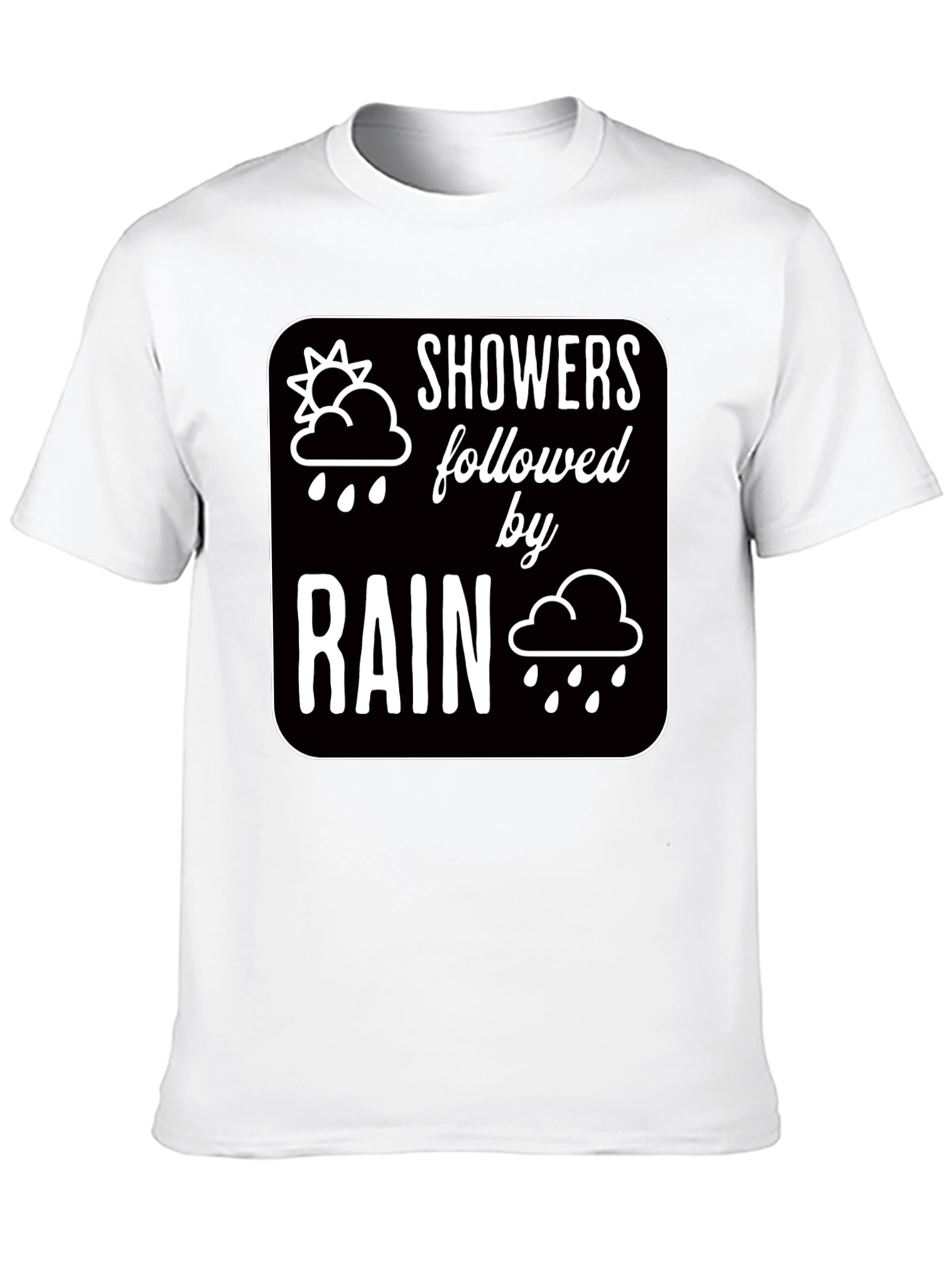 Showers Followed by Rain Graphic Black T-Shirt