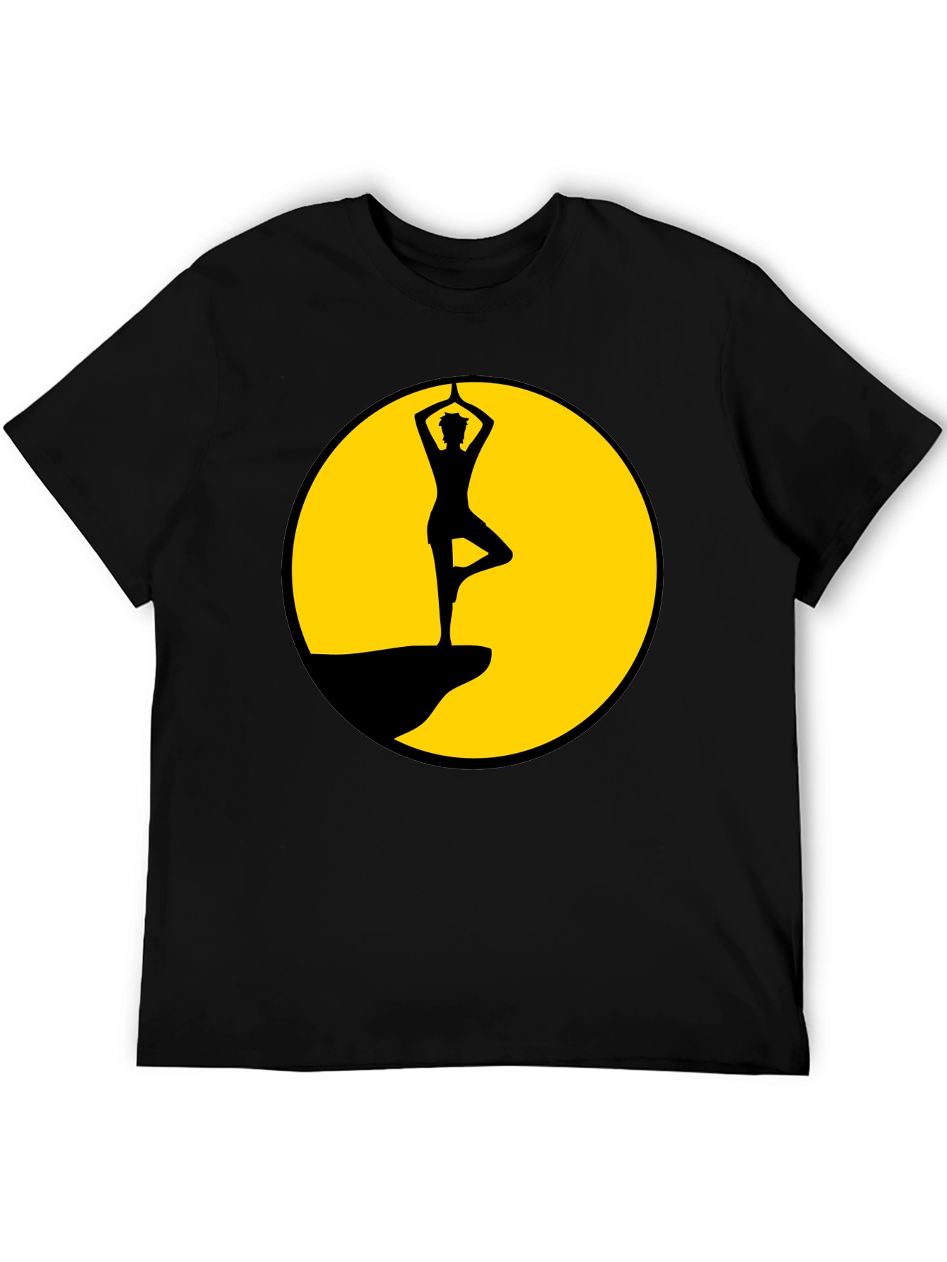 Yoga Tree Pose Black T-Shirt
