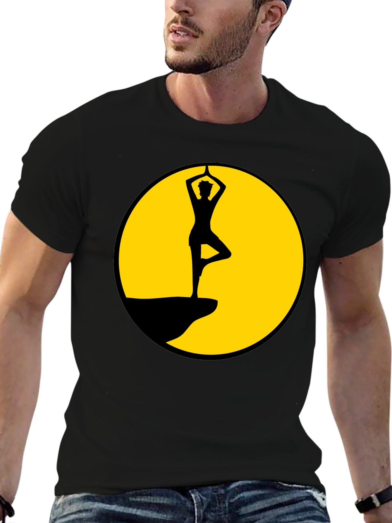 Yoga Tree Pose Black T-Shirt