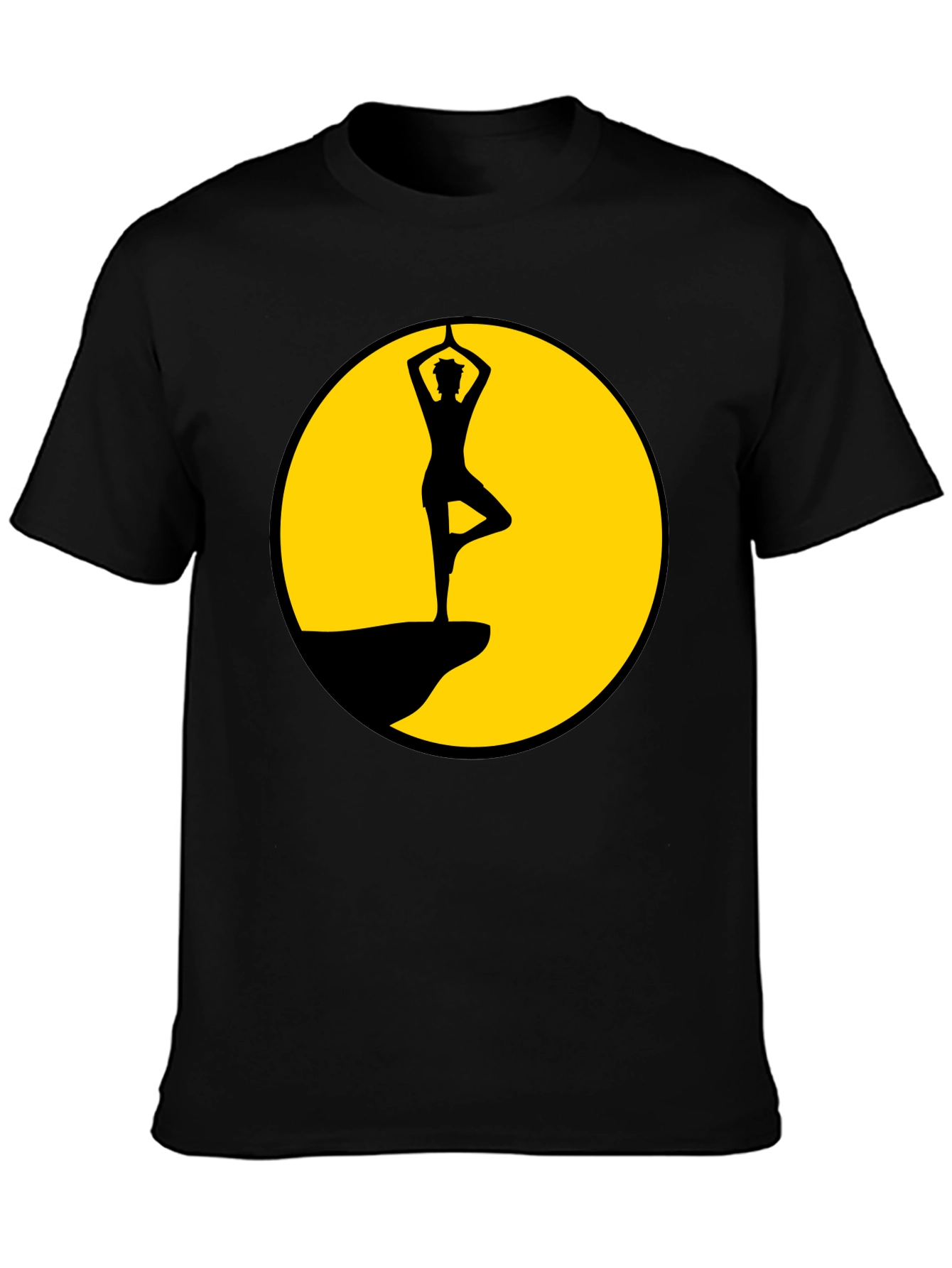 Yoga Tree Pose Black T-Shirt