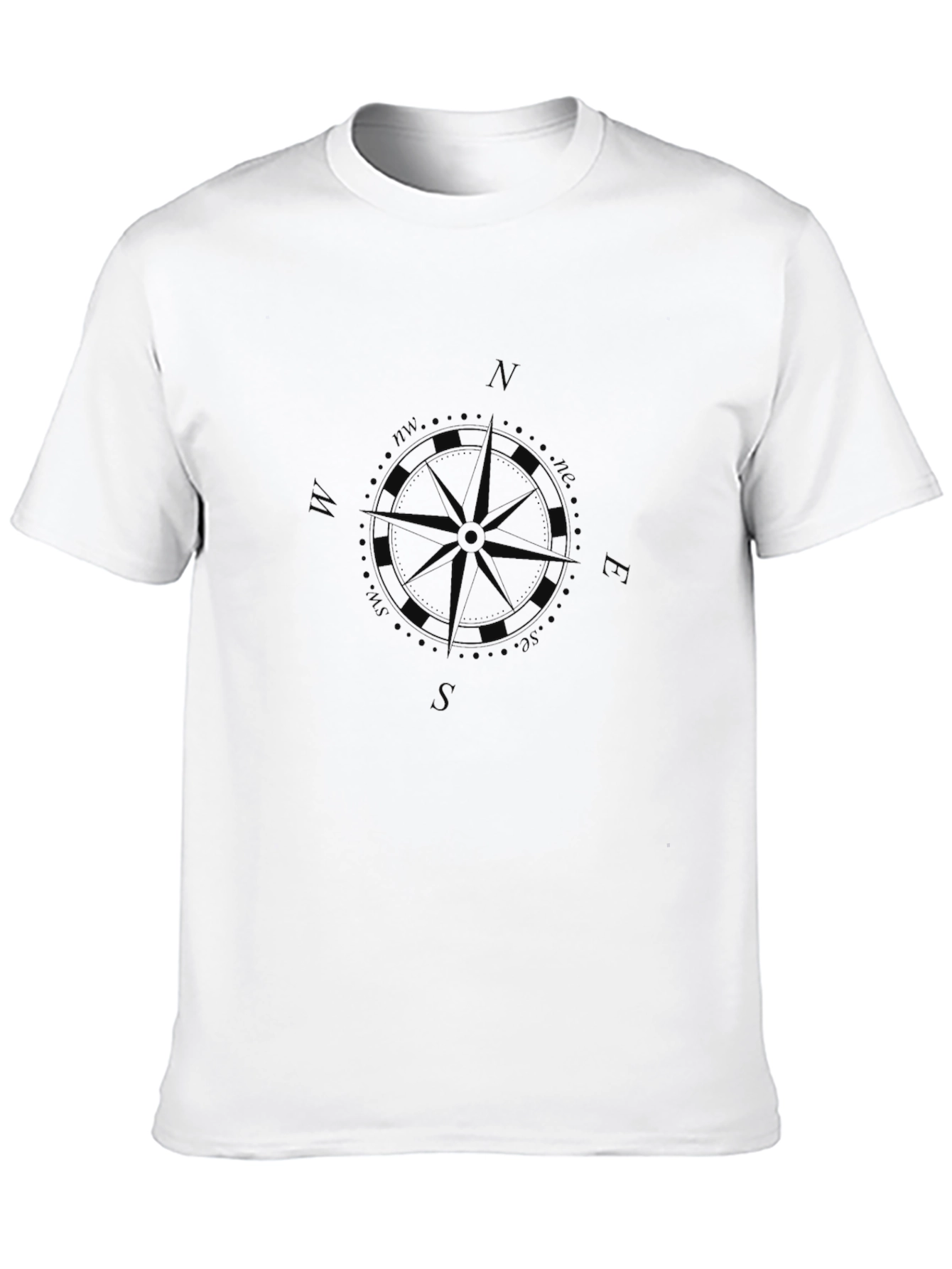 Mens Black Compass Graphic T-Shirt