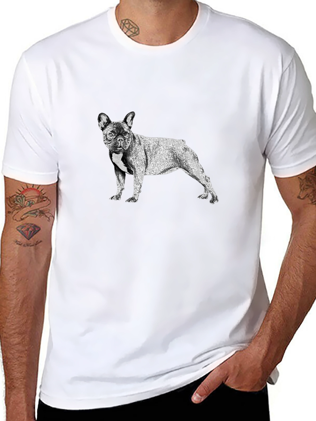 French Bulldog Graphic Tee - Mens Black T-Shirt