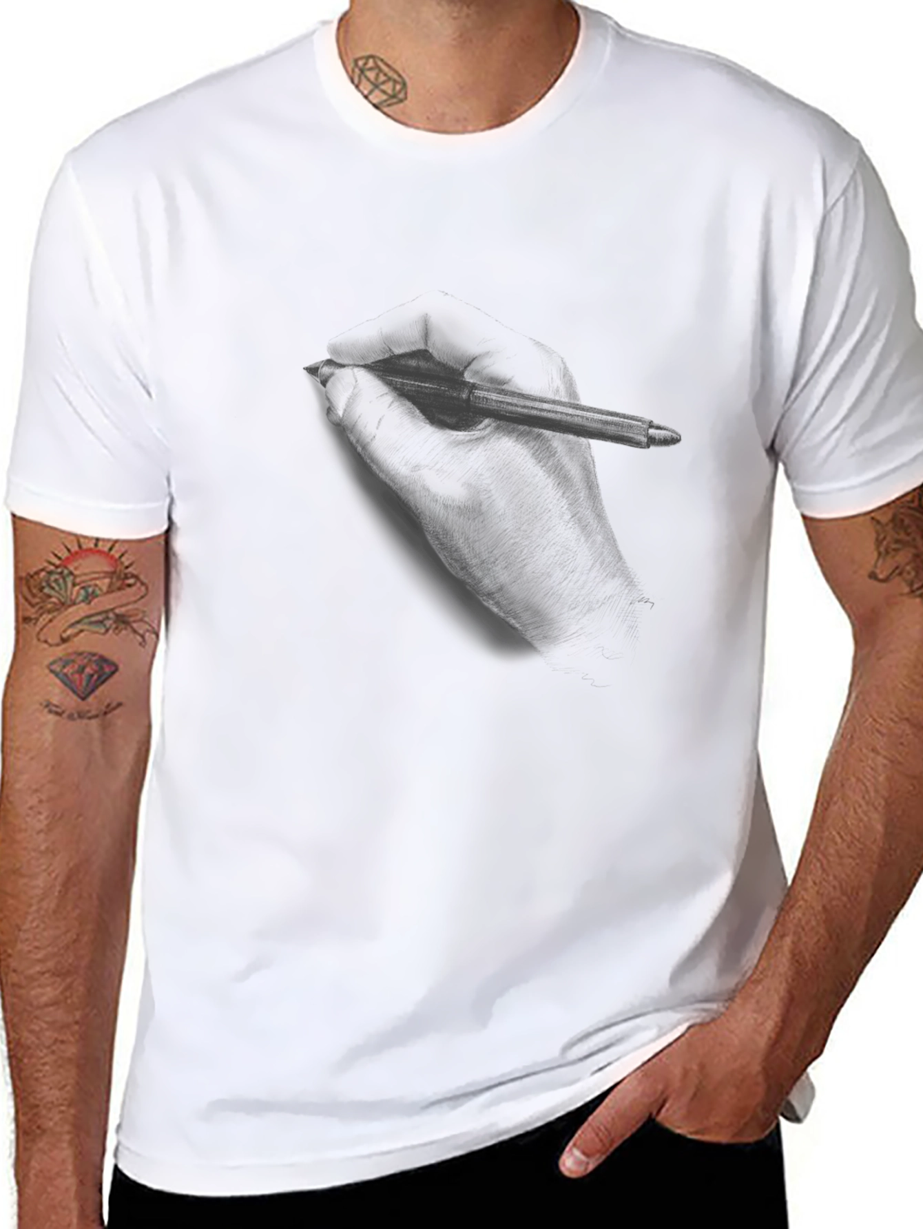 Dark Pen Hand Graphic Tee