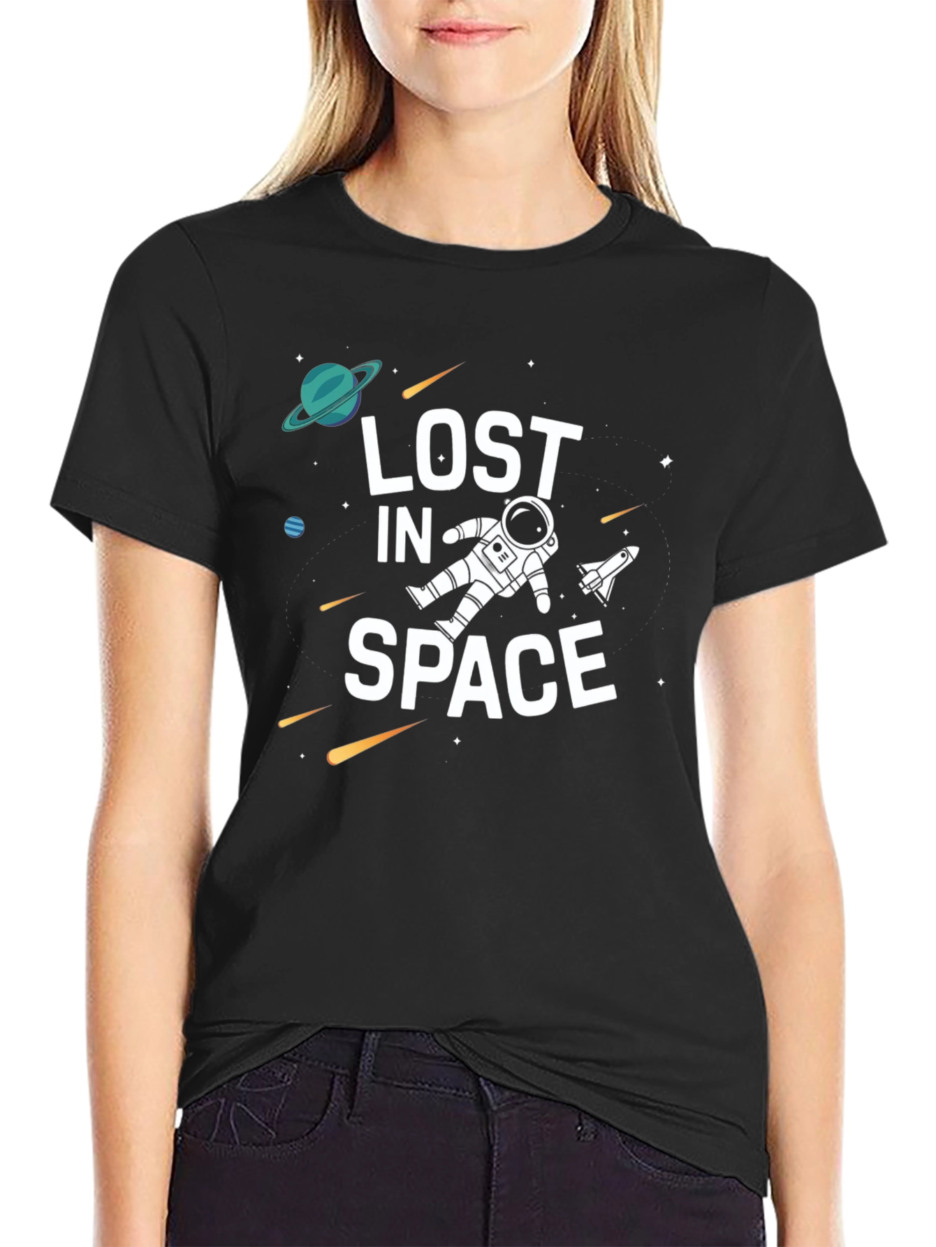 Lost in Space Graphic Black T-Shirt