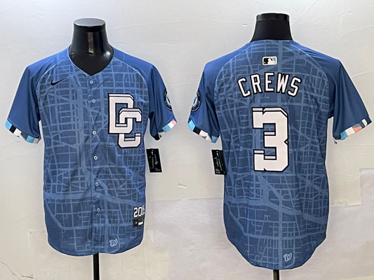 Men's Washington Nationals Dylan Crews #3 Blue 2025 City Connect Limited Player Jerseys