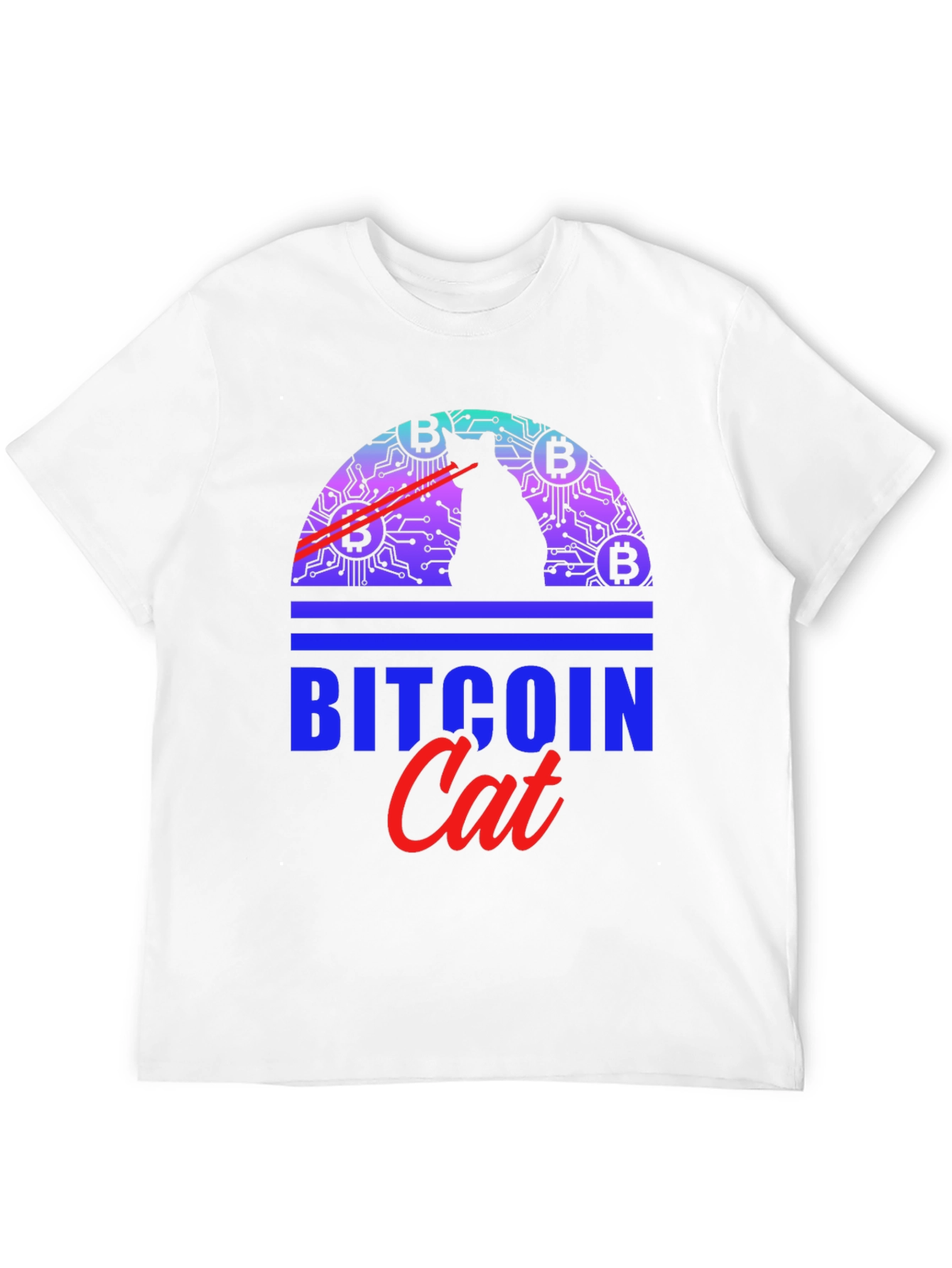 Bitcoin Cat Graphic Tee - Crypto Lover Apparel