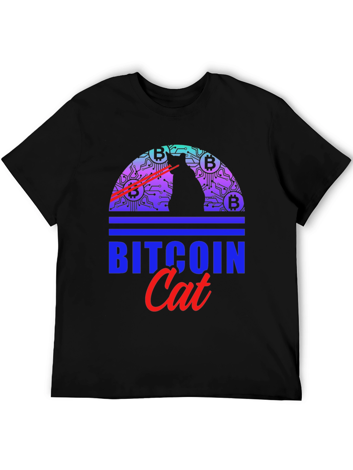 Bitcoin Cat Graphic Tee - Crypto Lover Apparel