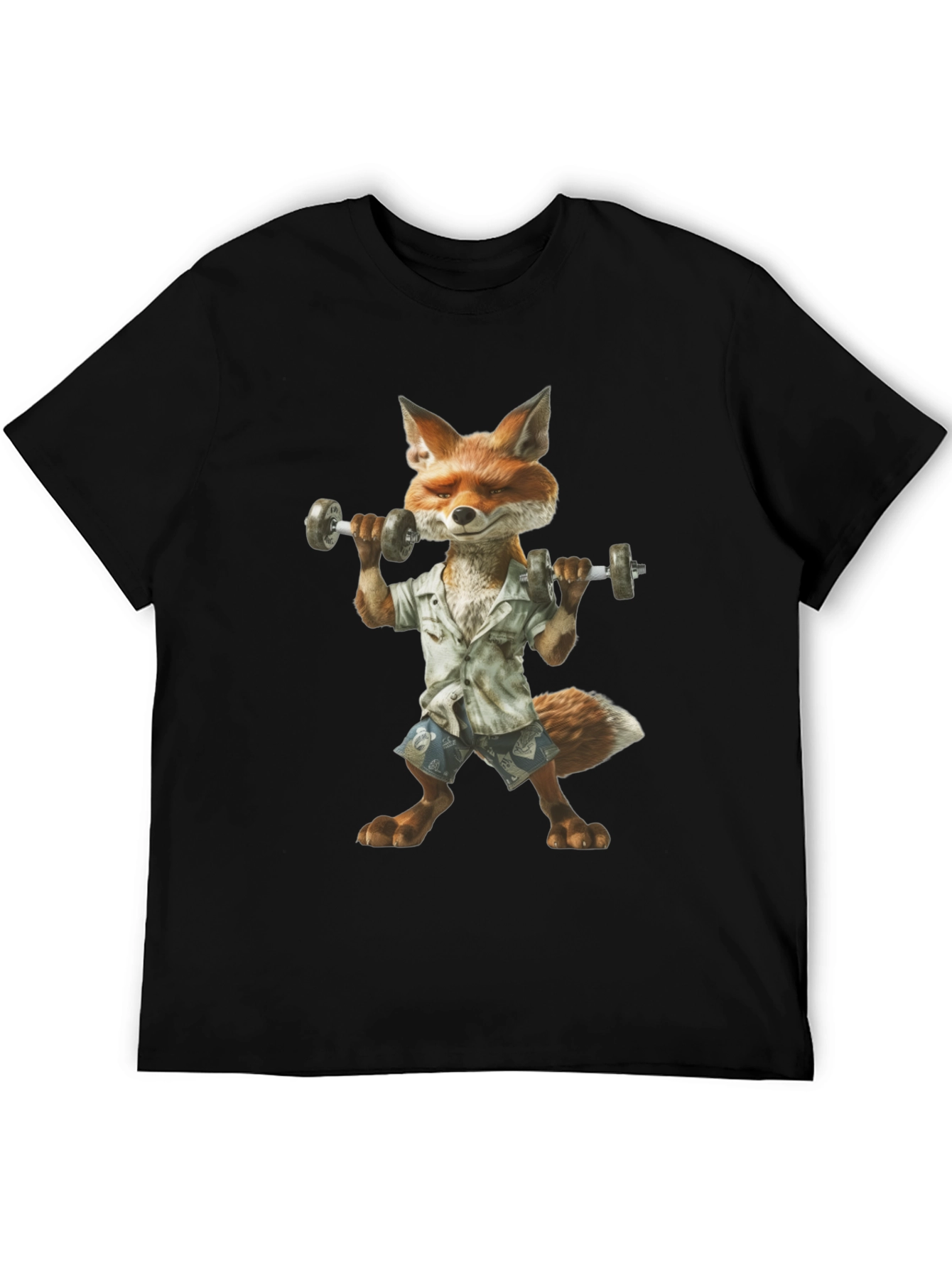 Fox Lifting Weights Graphic T-Shirt