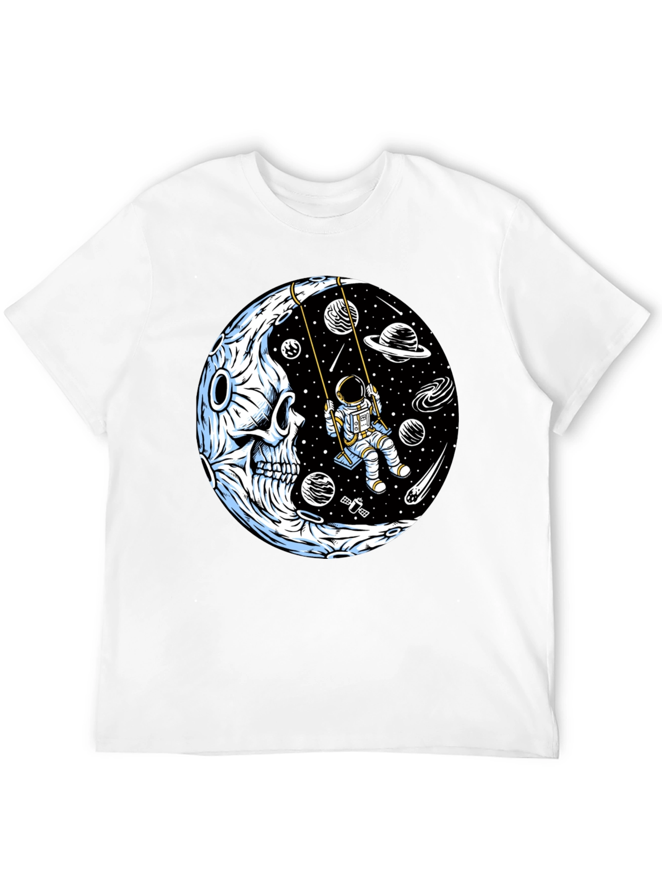 Astronaut on Moon Skull Graphic Tee