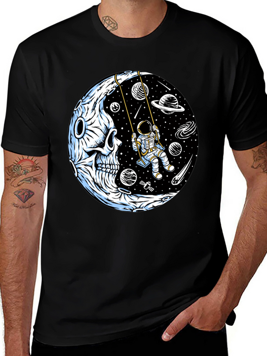 Astronaut on Moon Skull Graphic Tee