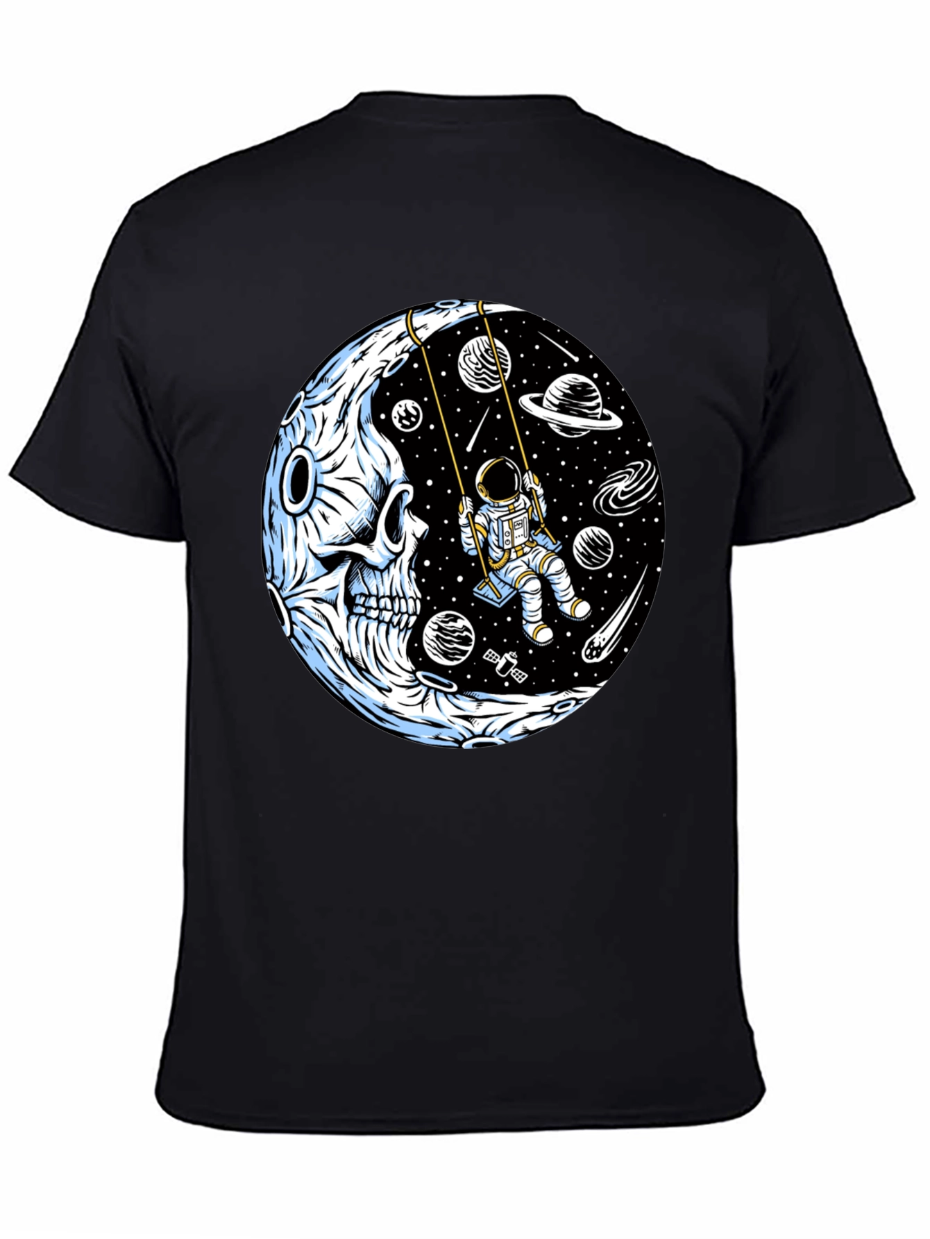 Astronaut on Moon Skull Graphic Tee