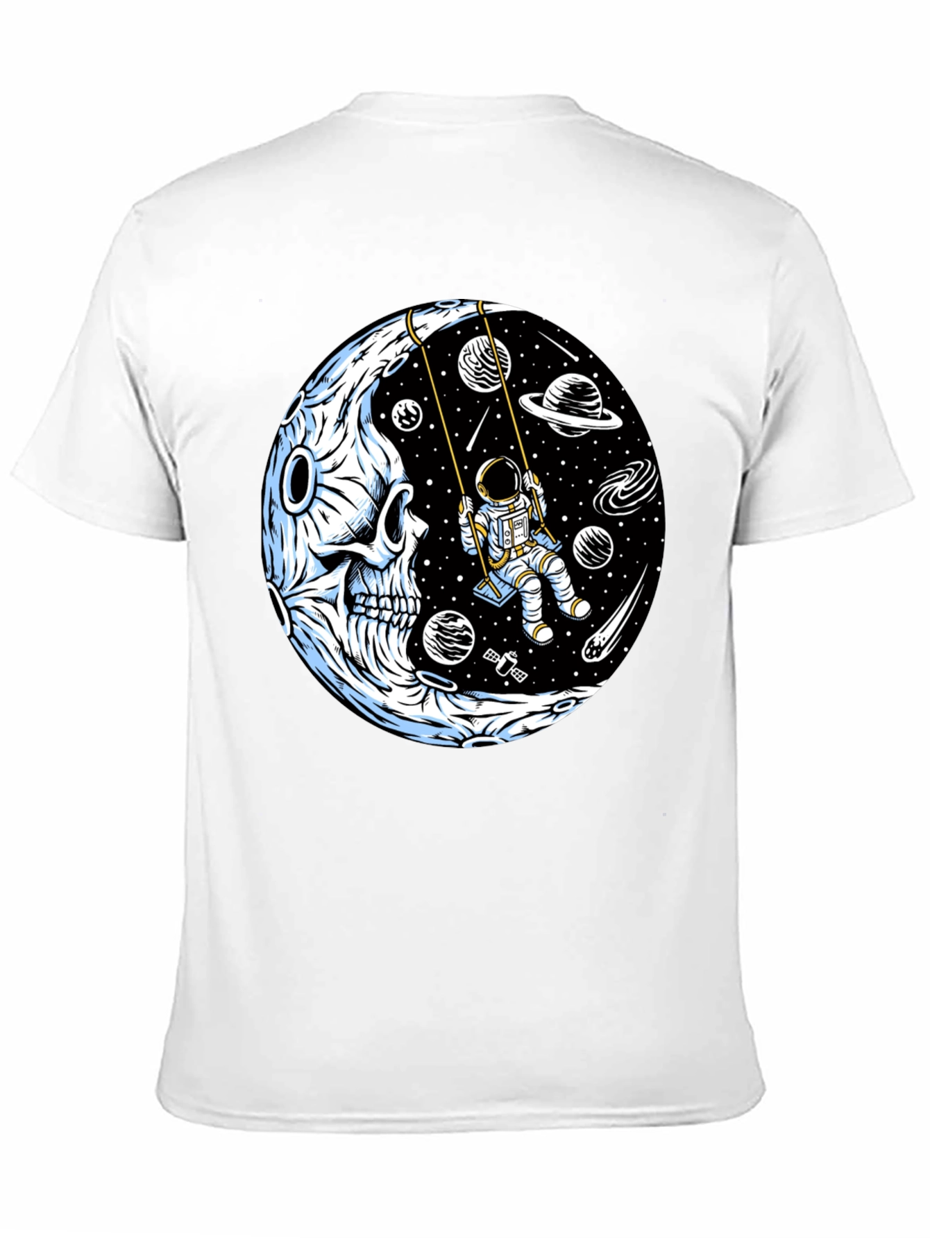 Astronaut on Moon Skull Graphic Tee