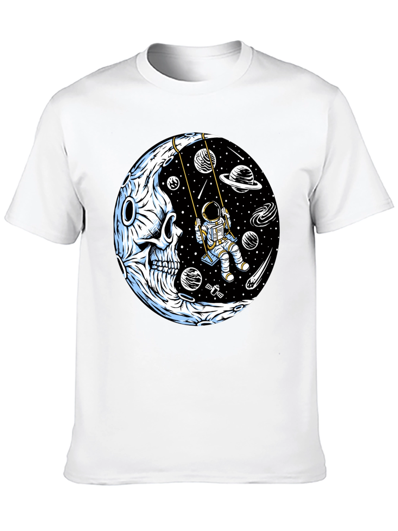 Astronaut on Moon Skull Graphic Tee