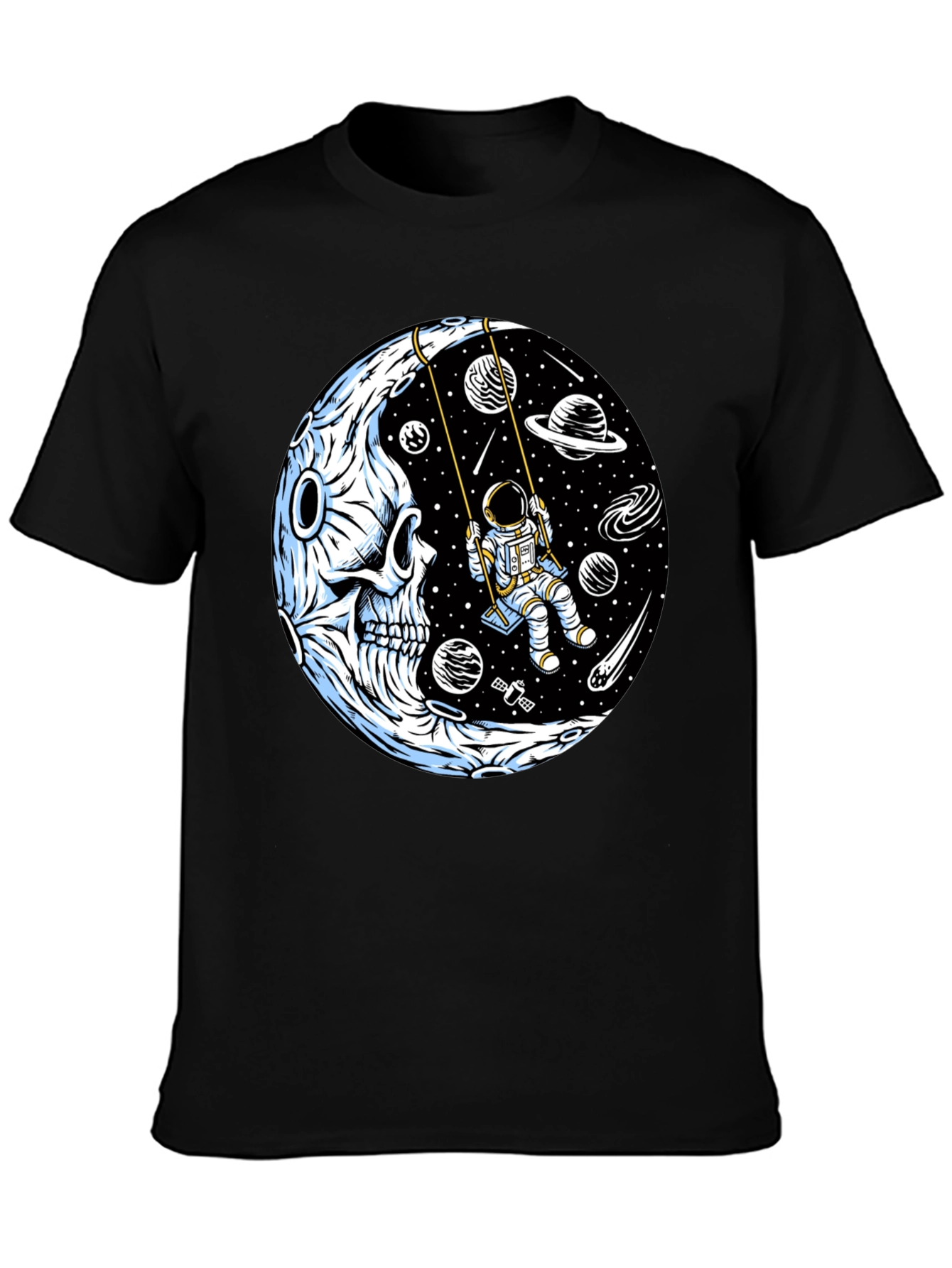Astronaut on Moon Skull Graphic Tee