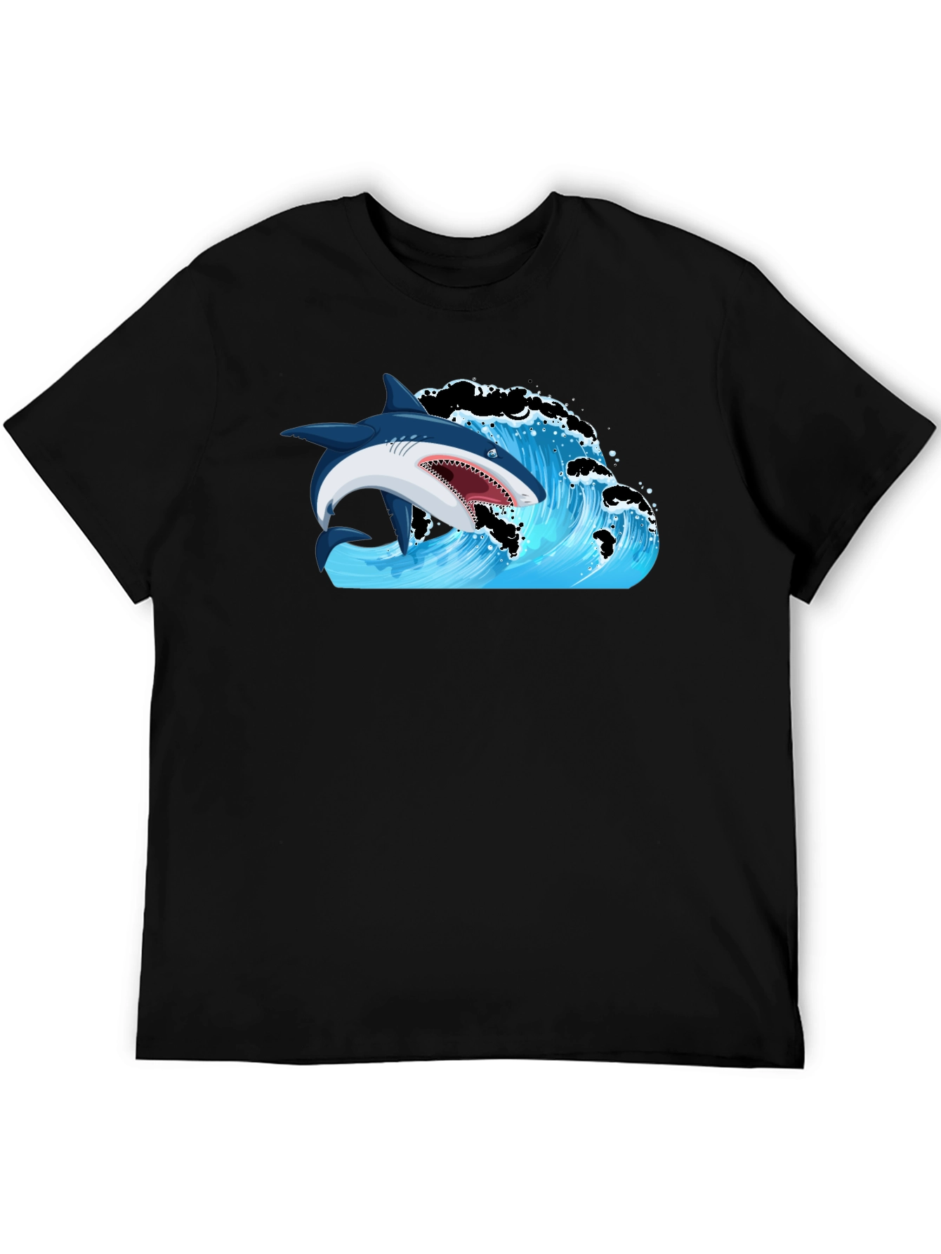 Shark Wave Graphic Print T-Shirt