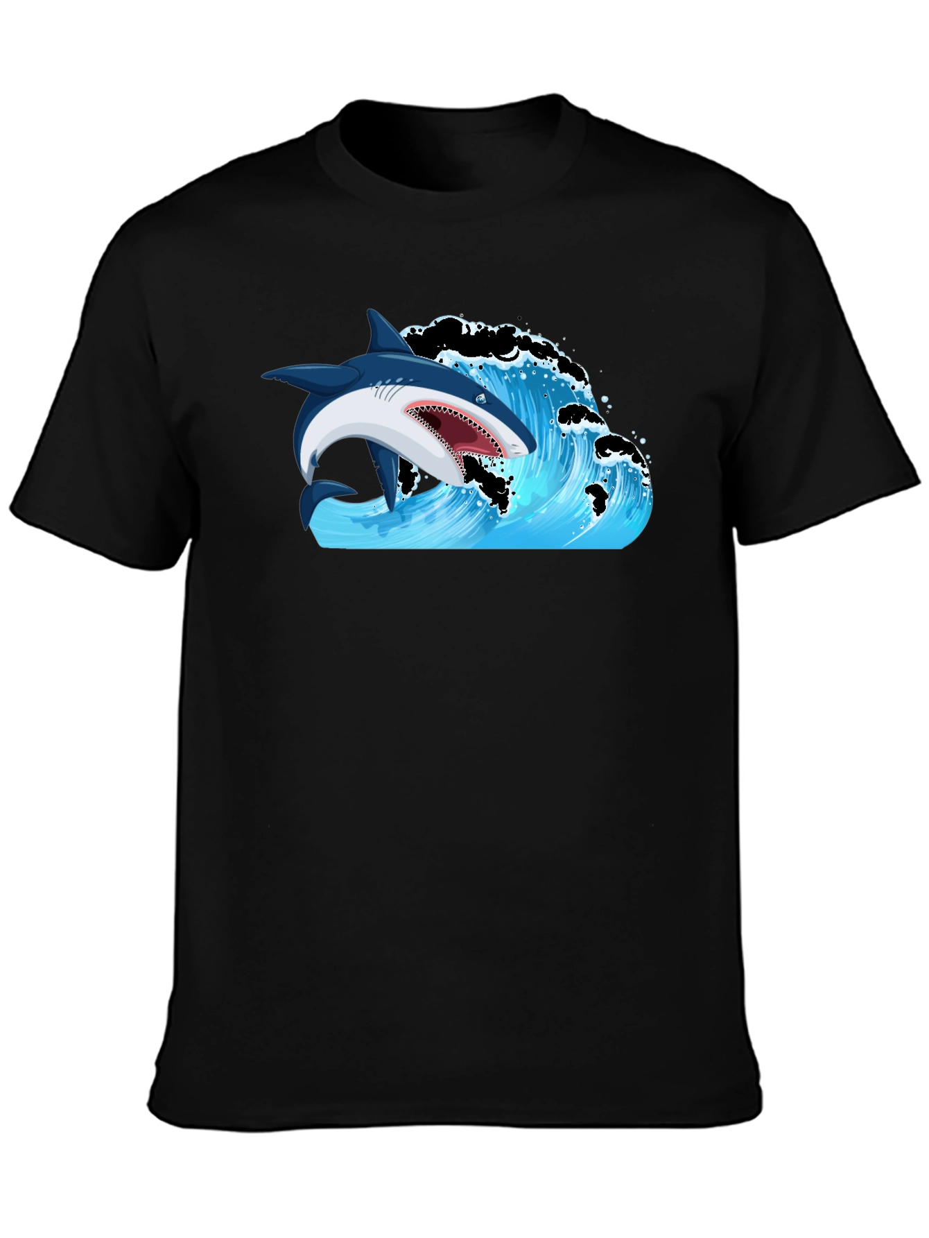Shark Wave Graphic Print T-Shirt