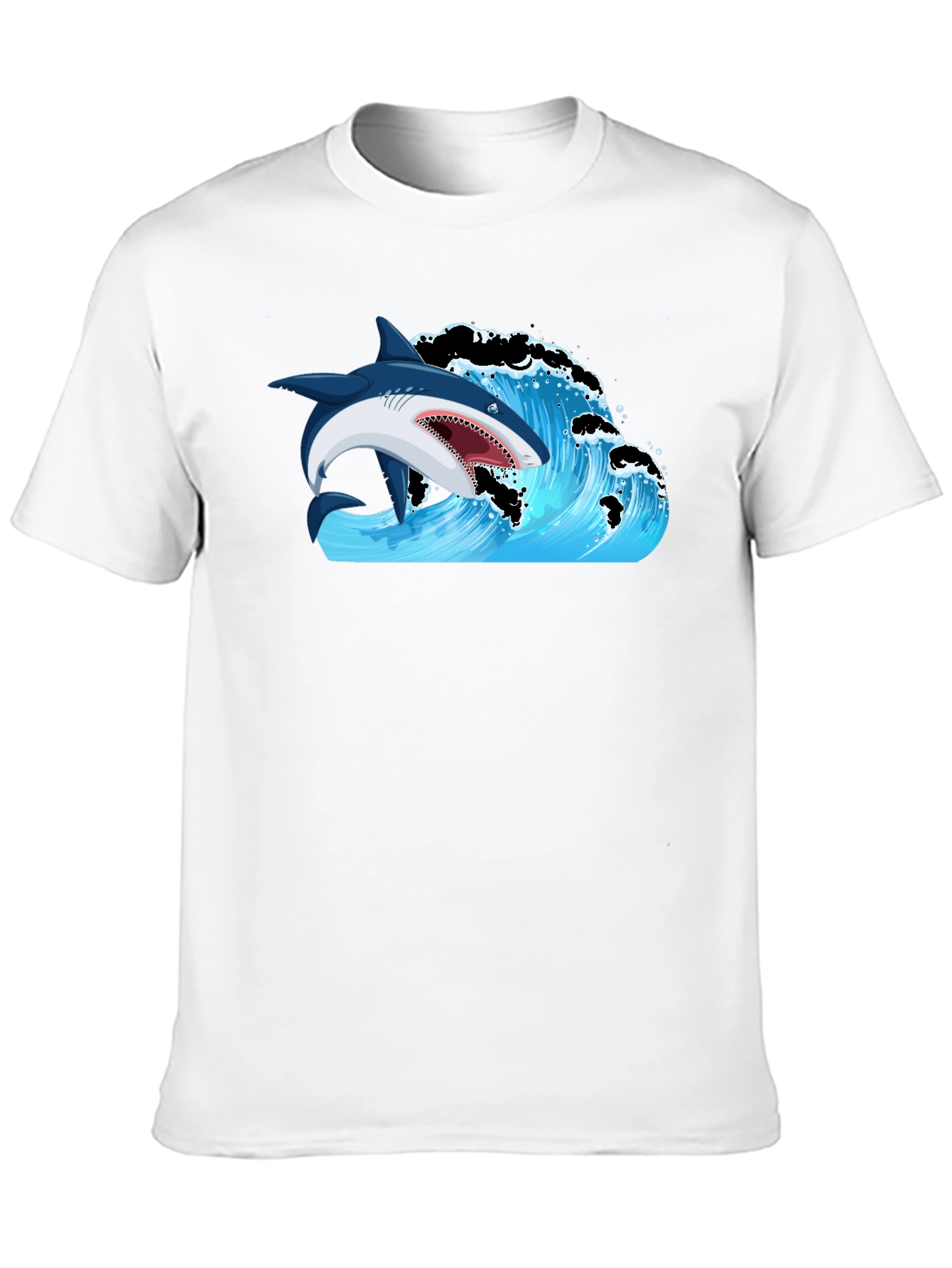 Shark Wave Graphic Print T-Shirt