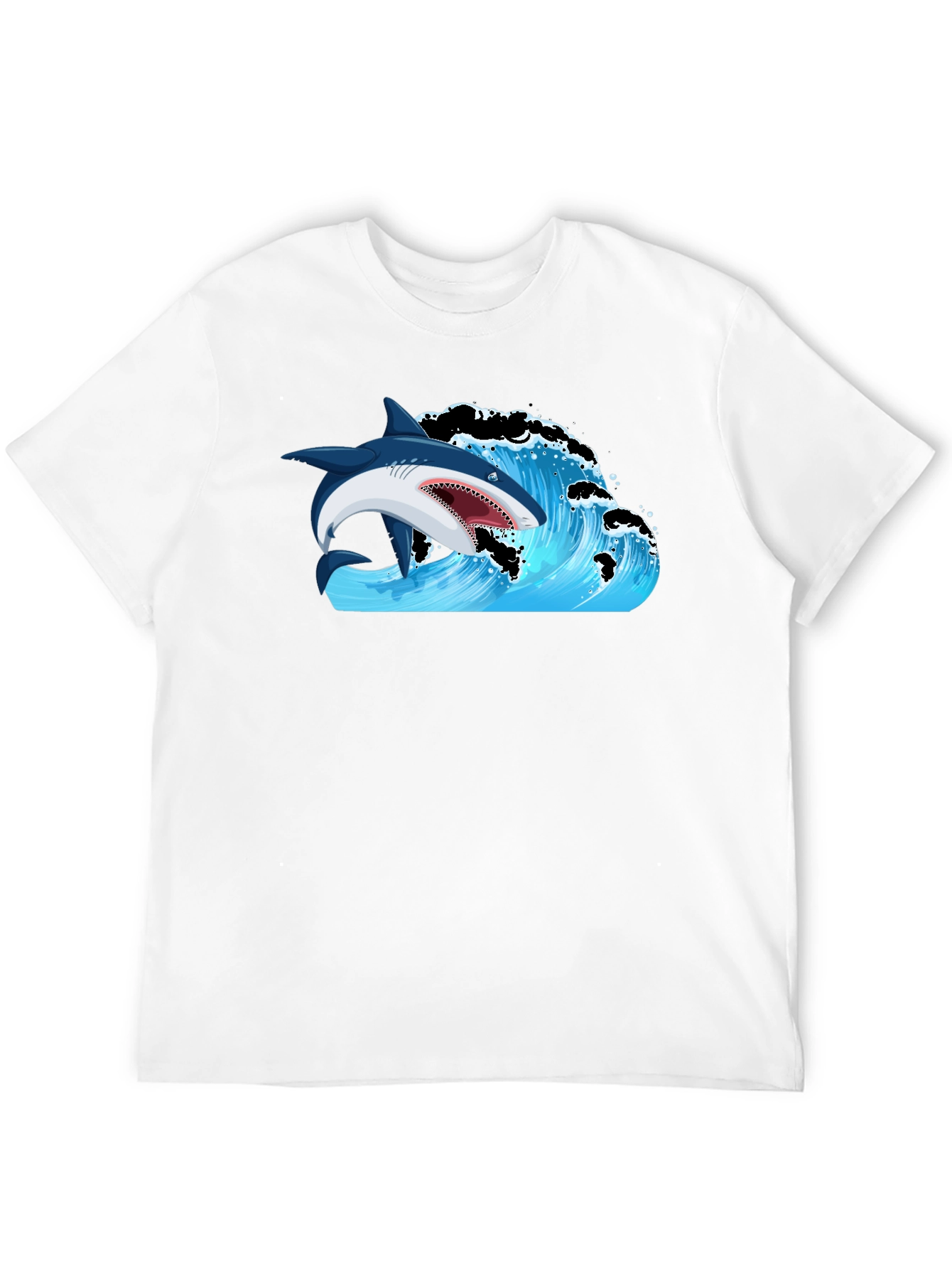 Shark Wave Graphic Print T-Shirt