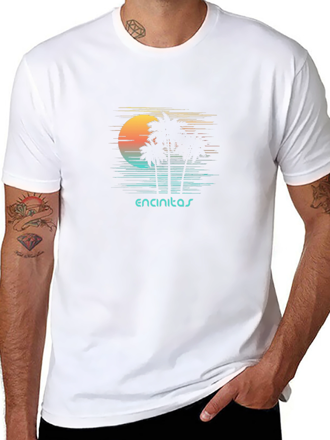Encinitas Palm Sunset Graphic T-Shirt