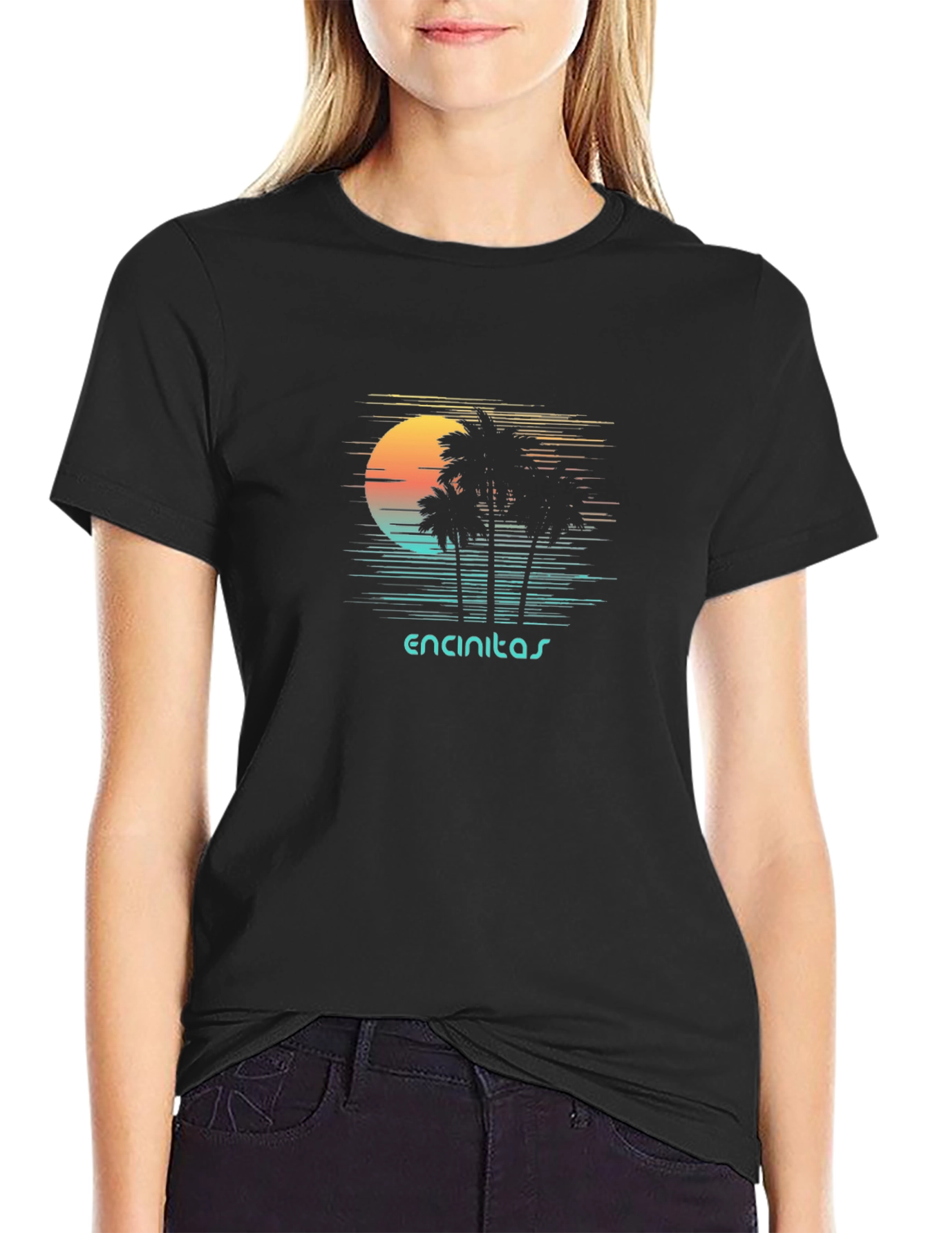 Encinitas Palm Sunset Graphic T-Shirt