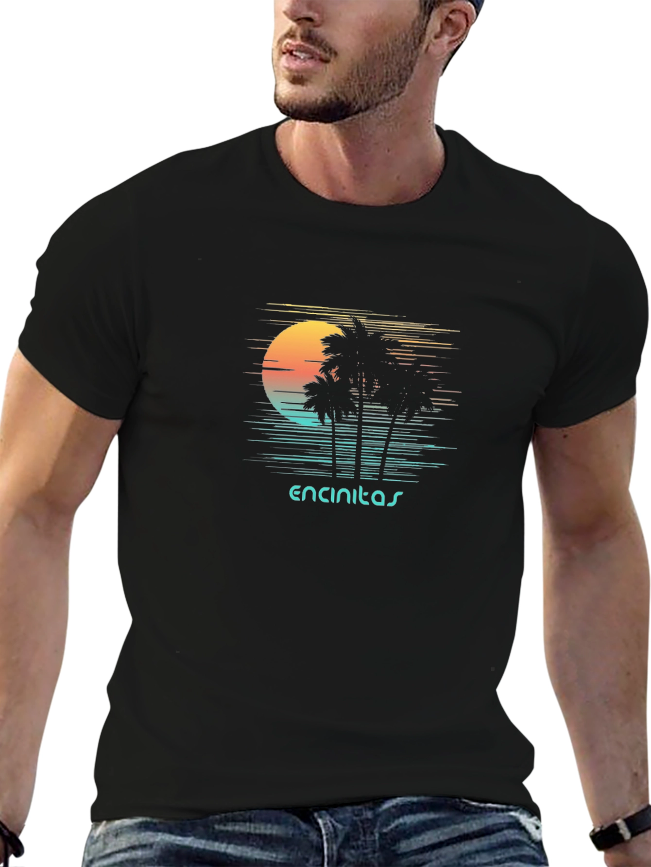 Encinitas Palm Sunset Graphic T-Shirt