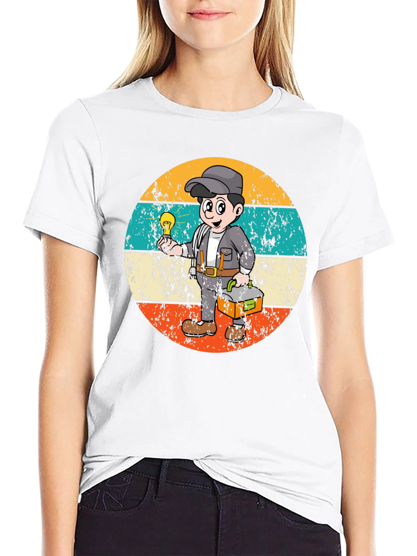 Electrician Cartoon Graphic Tee
