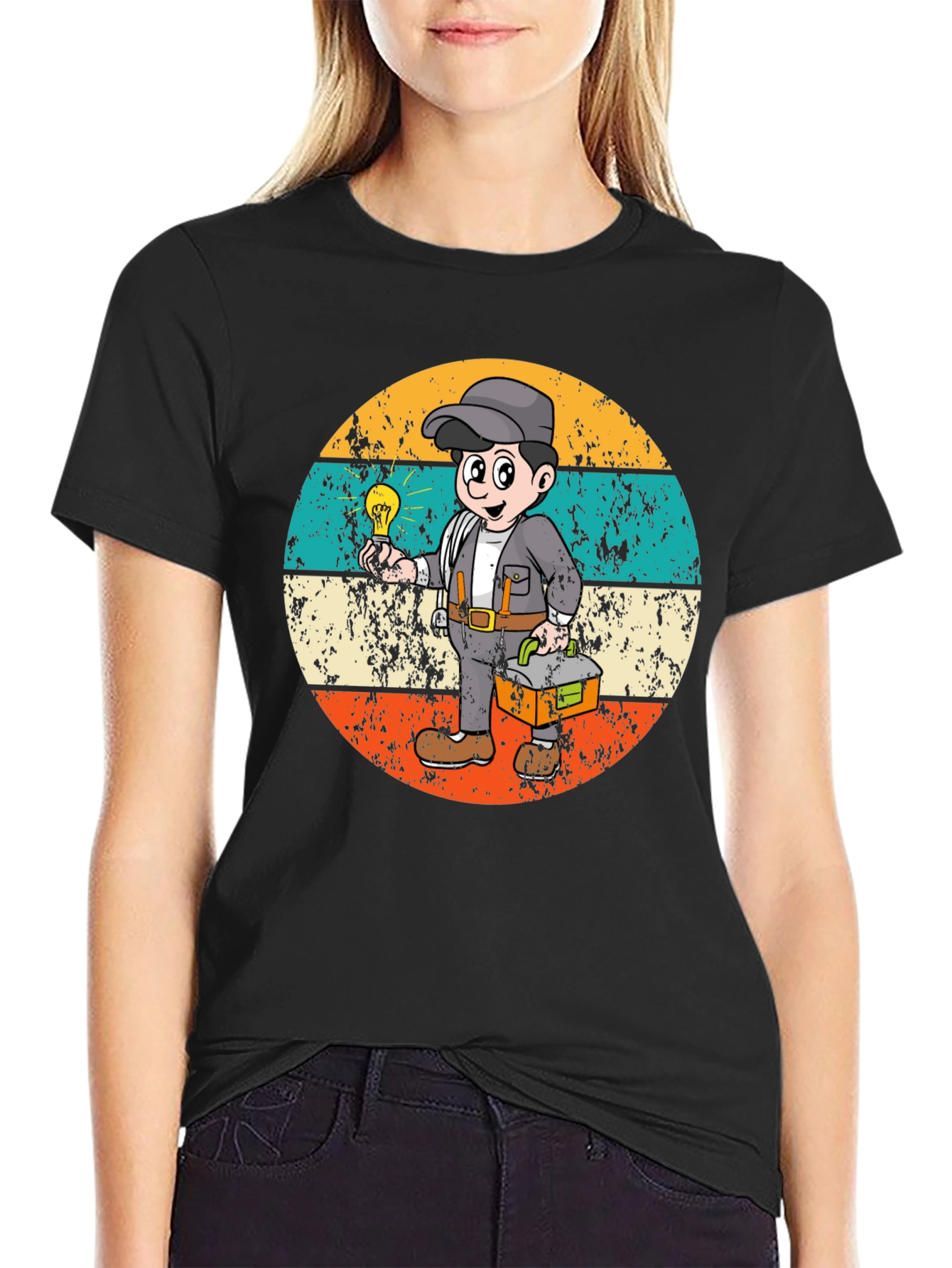 Electrician Cartoon Graphic Tee