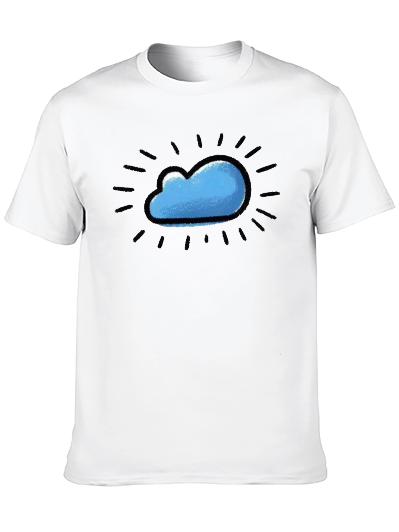 Cloud Design Black T-Shirt