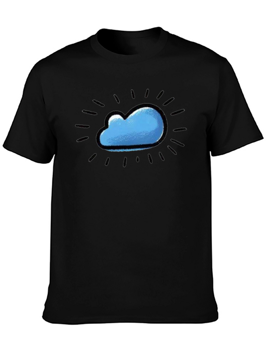 Cloud Design Black T-Shirt