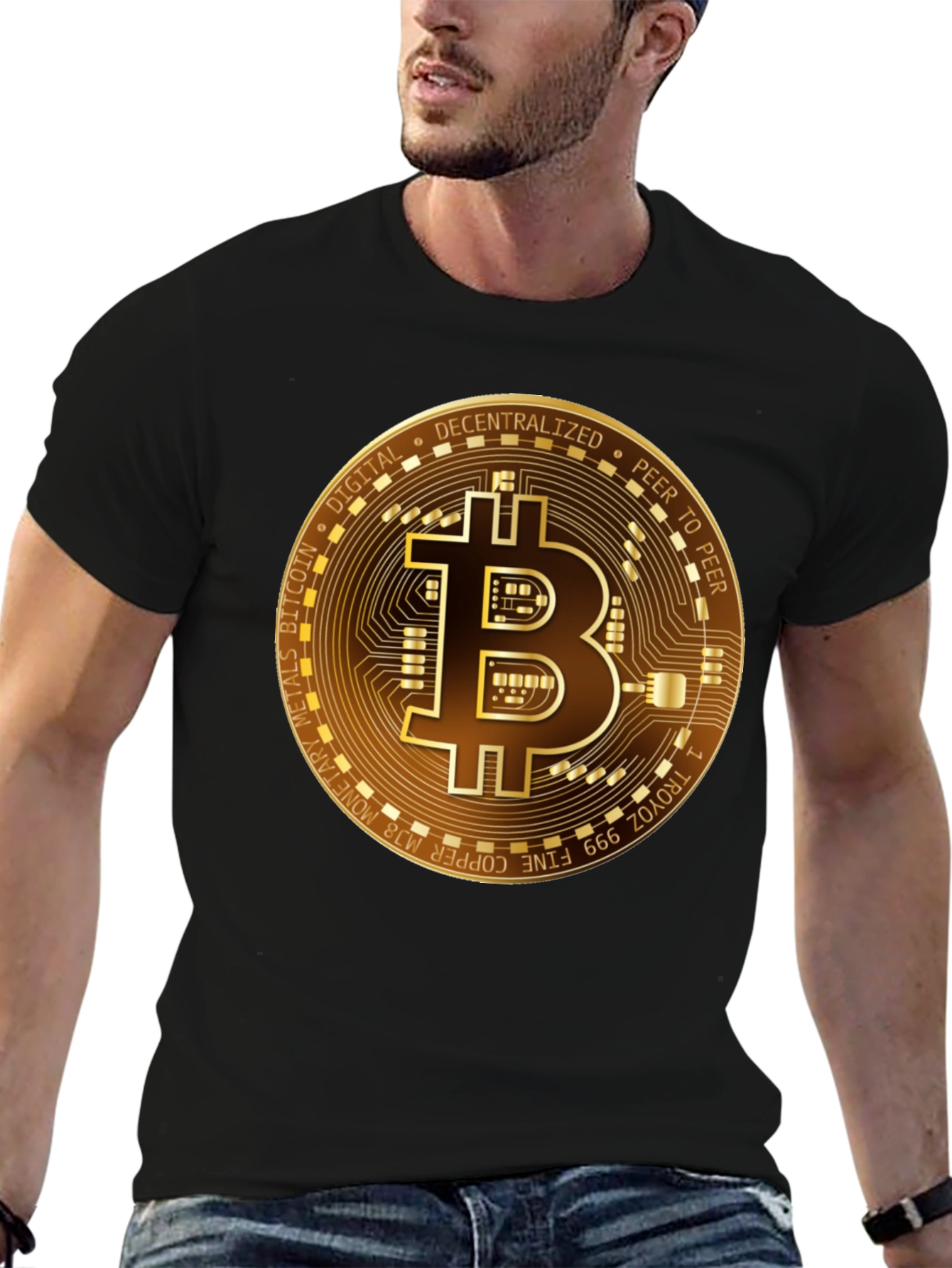 Bitcoin Gold Graphic Tee - Decentralized Digital Currency T-Shirt