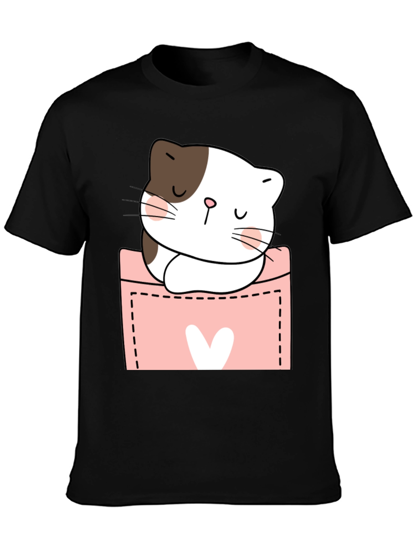 Cute Cat Pocket T-Shirt - Kawaii Kitten Tee