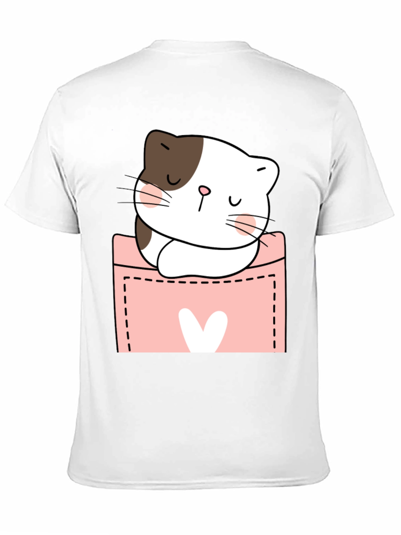 Cute Cat Pocket T-Shirt - Kawaii Kitten Tee