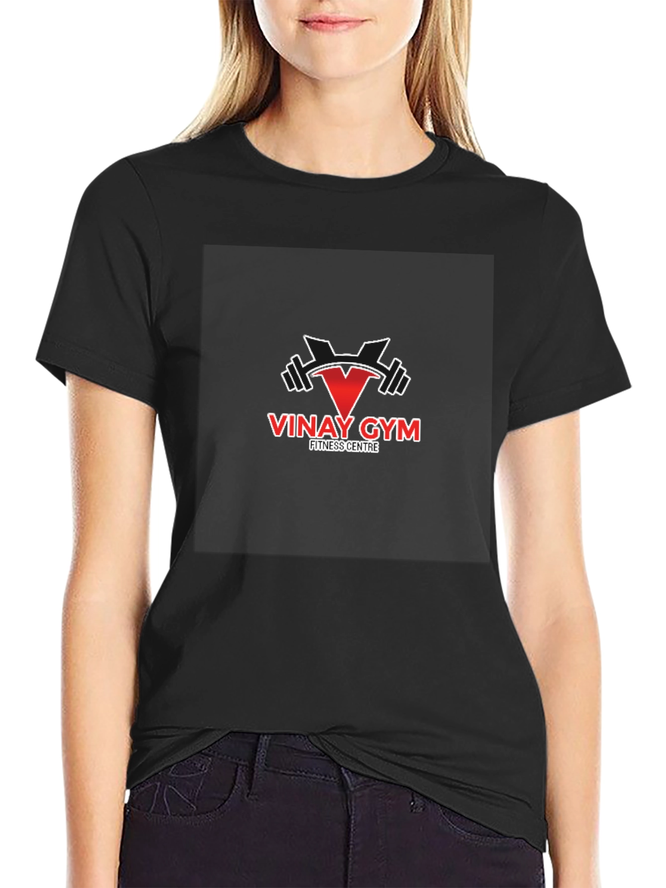 Vinay Gym Fitness Centre Black T-Shirt