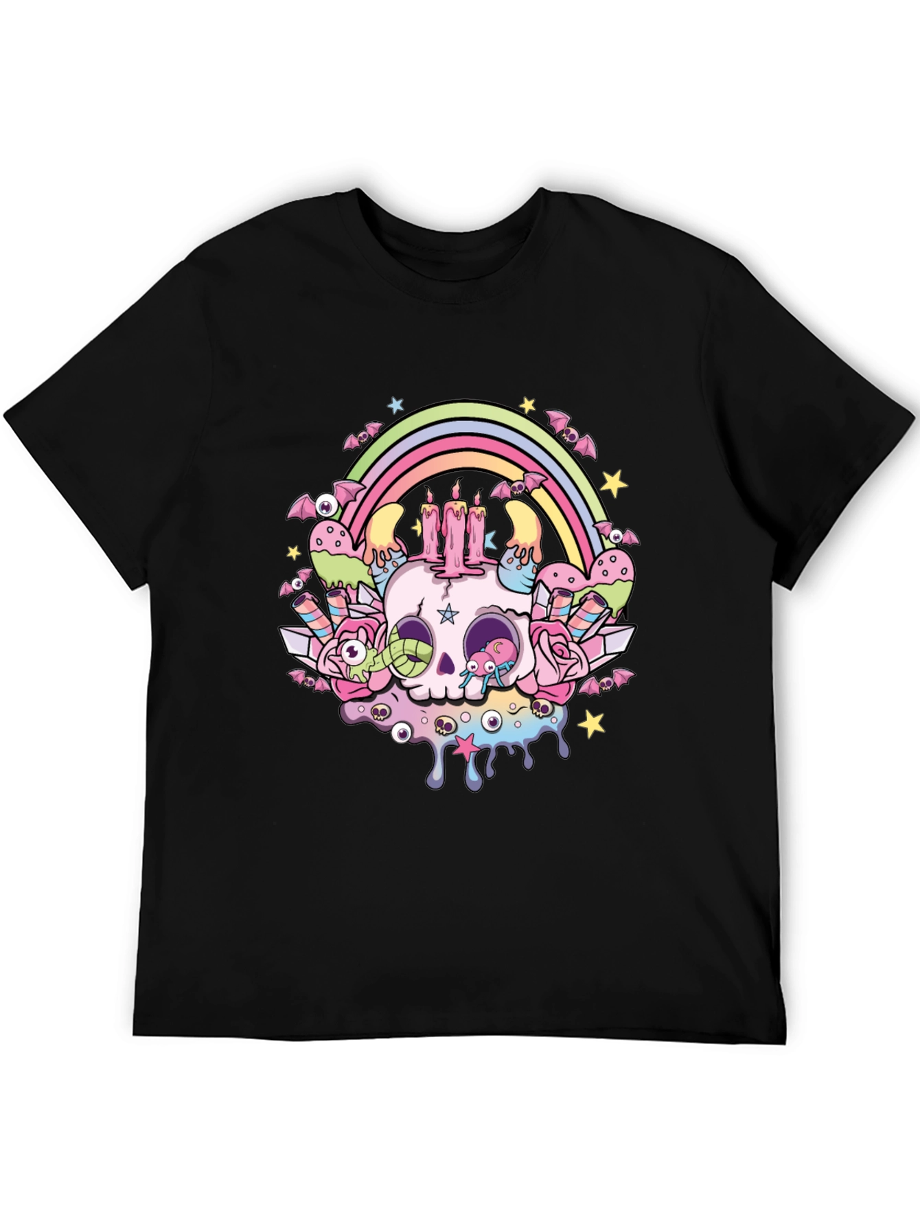 Pastel Goth Skull Rainbow T-Shirt