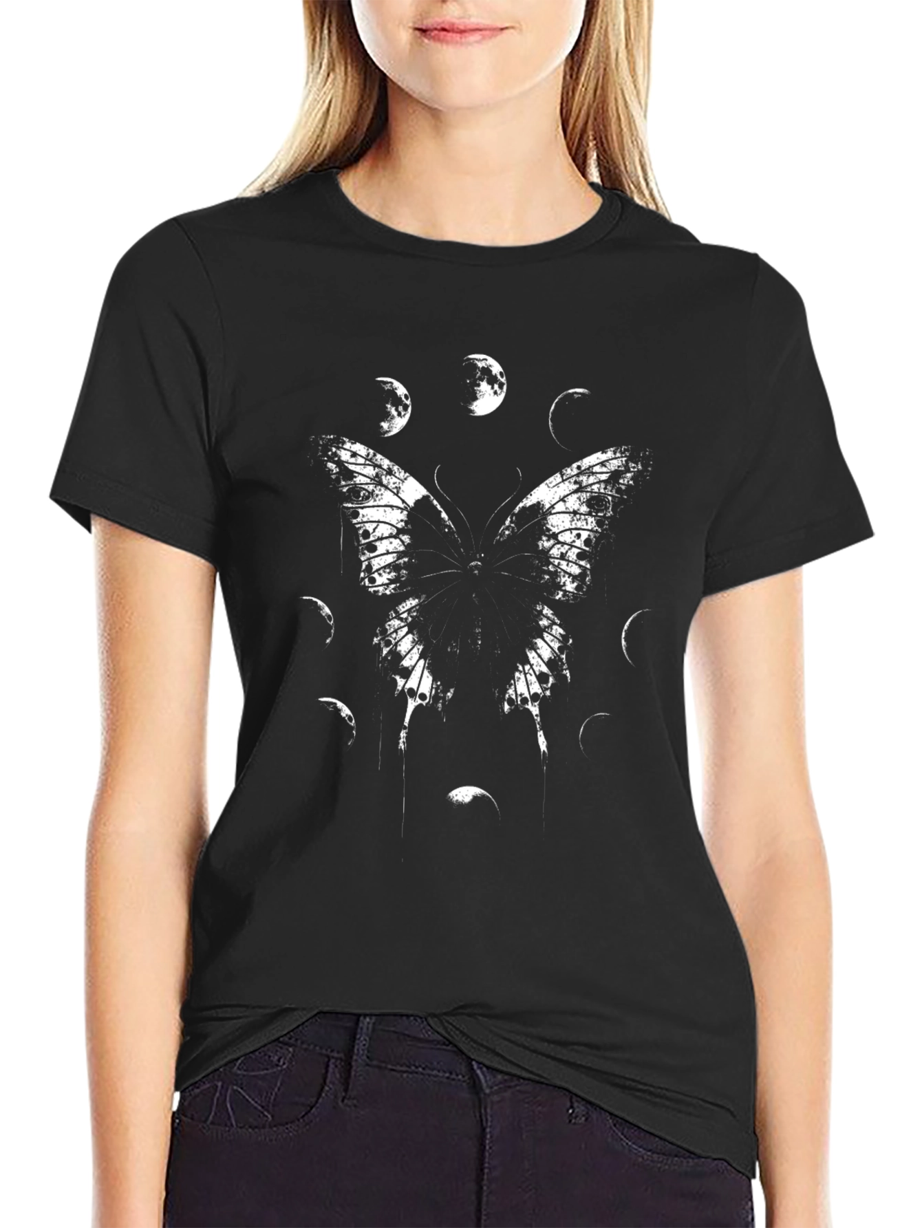 Butterfly Moon Phases Graphic T-Shirt