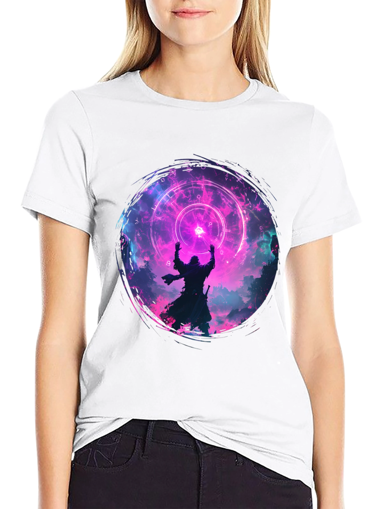 Mystic Circle Graphic Black T-Shirt