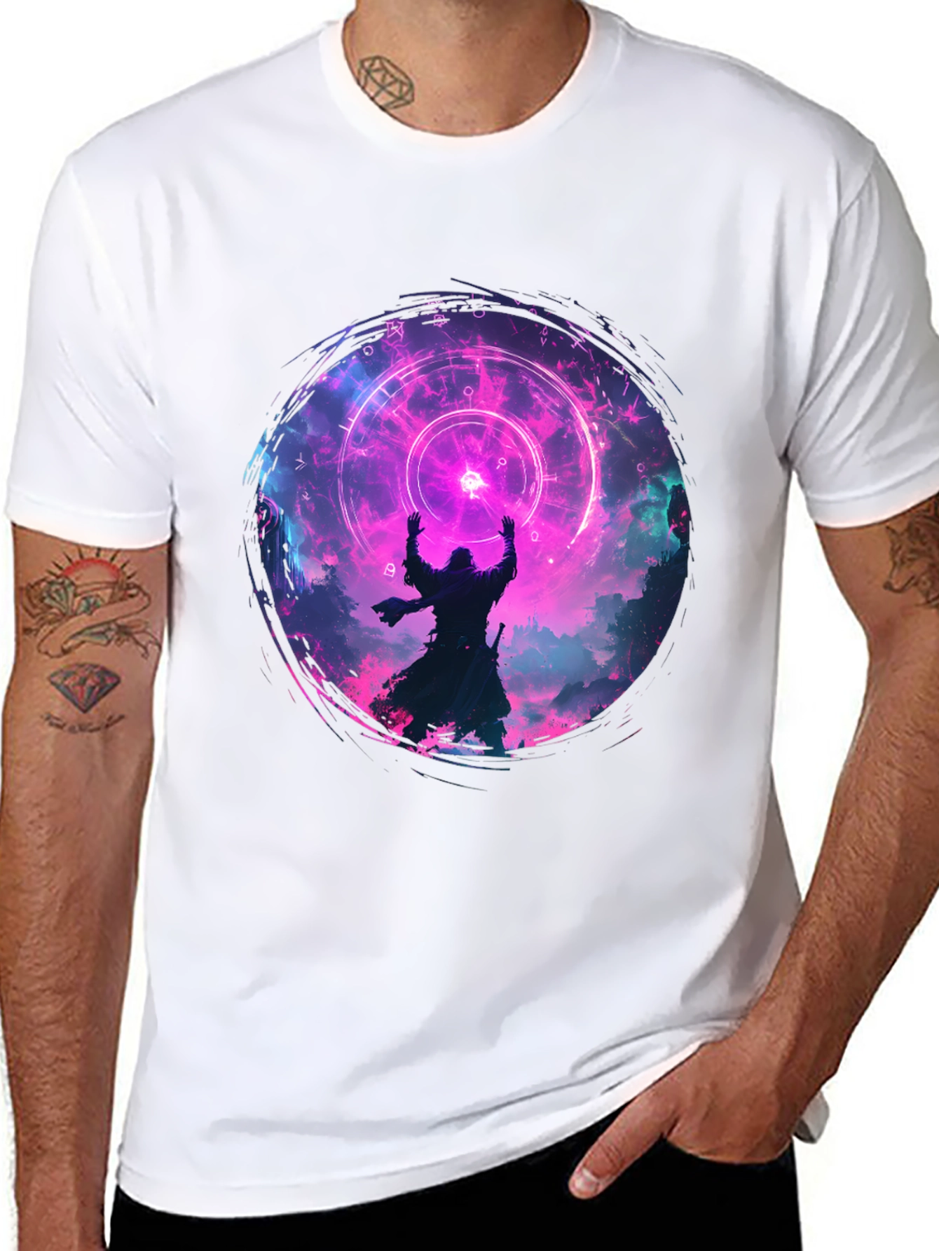 Mystic Circle Graphic Black T-Shirt