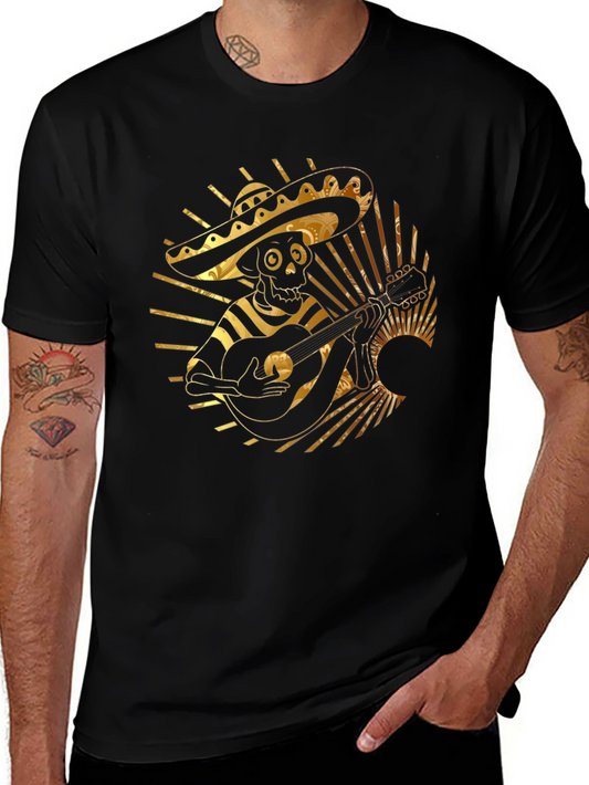 Day of the Dead T-Shirt - Skeleton Guitar Player Tee