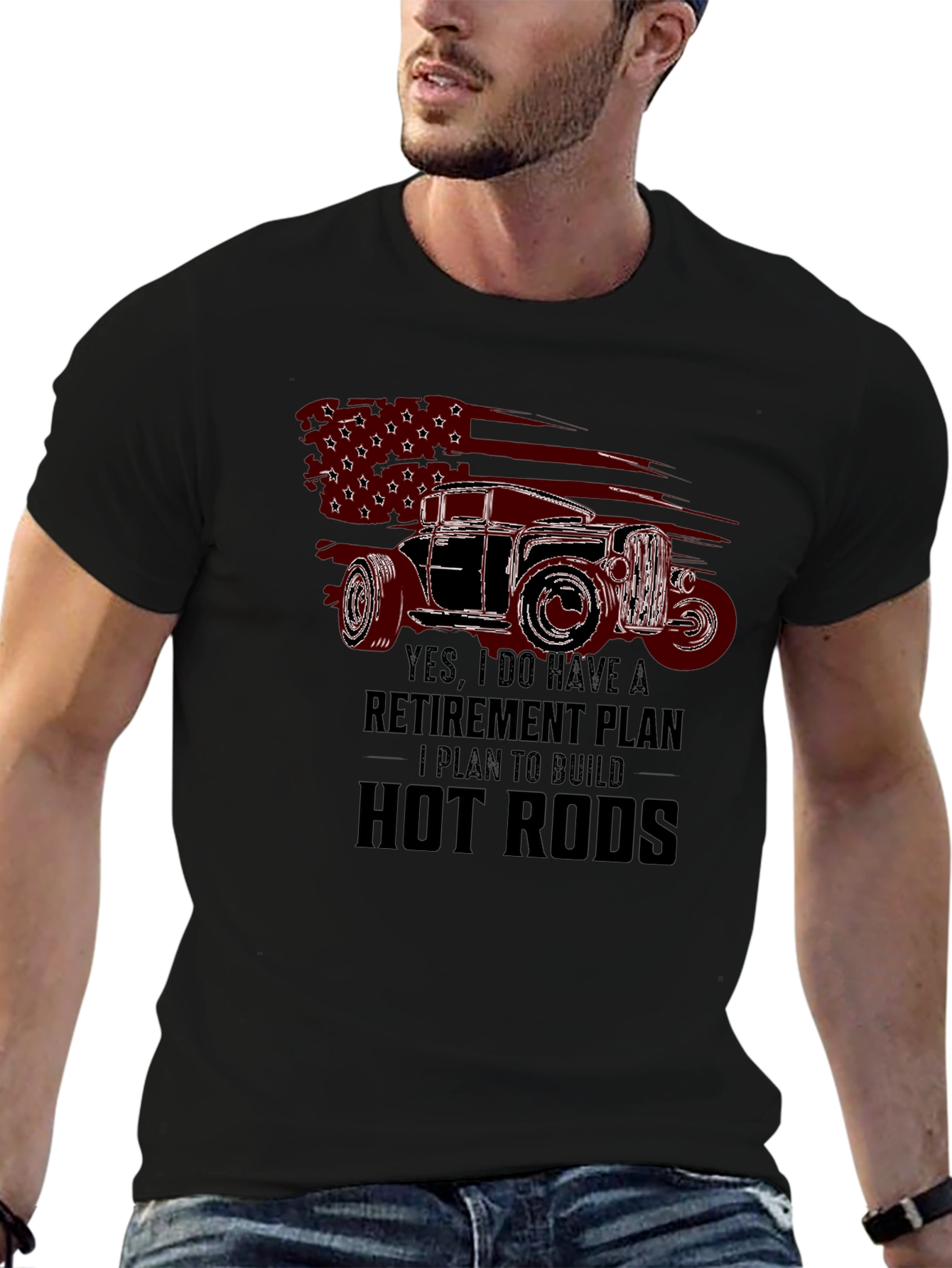 Hot Rod Retirement Plan T-Shirt - Classic Car Design