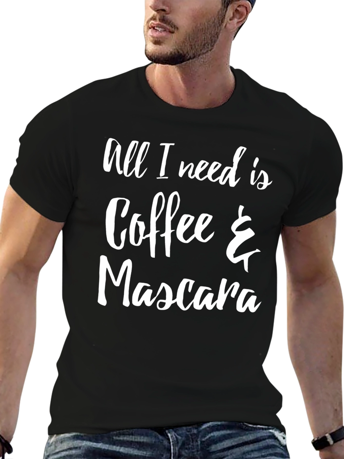 Coffee & Mascara Graphic Tee - Trendy Womens T-Shirt